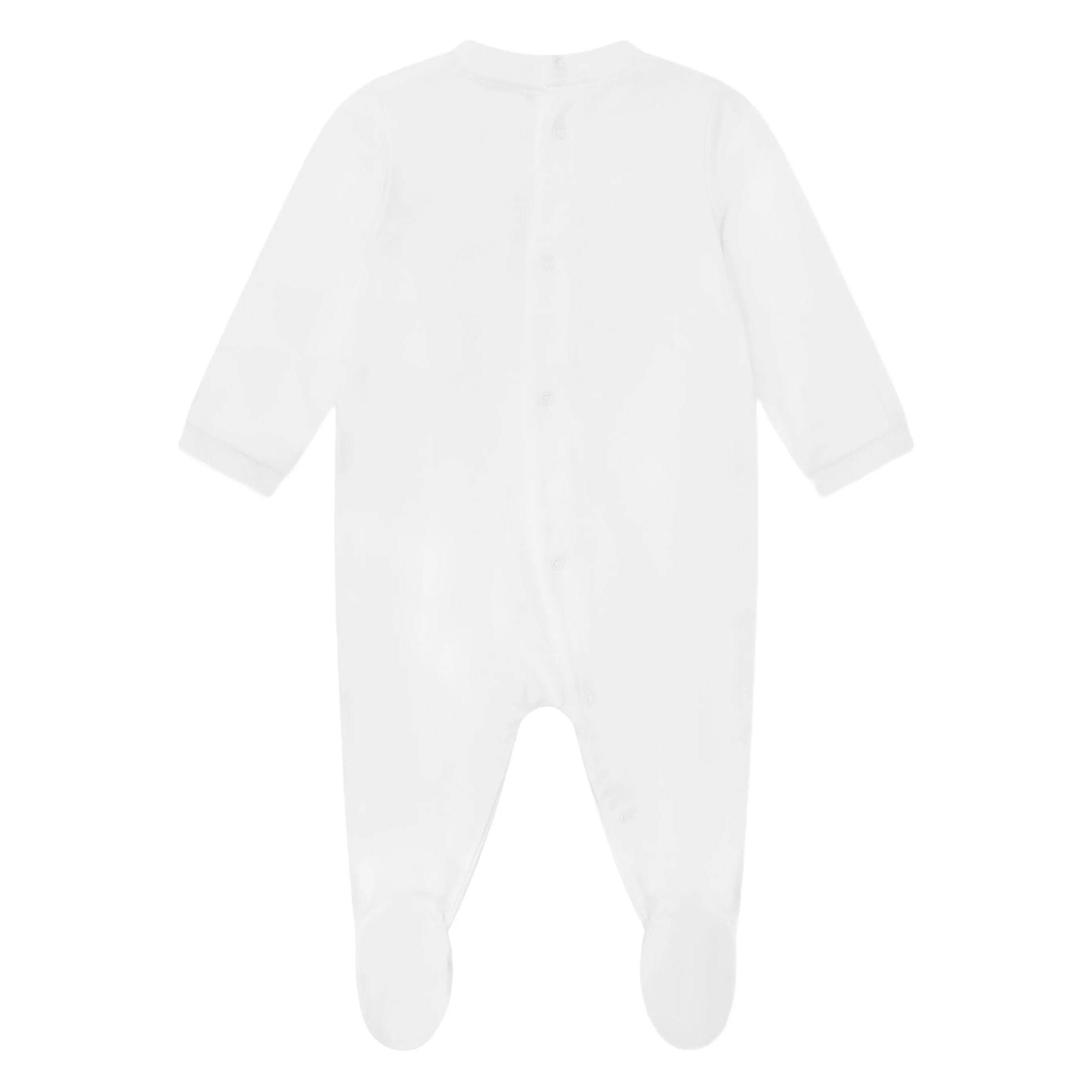 Lot de 2 grenouillères blanches en coton pour bébés garçons et filles