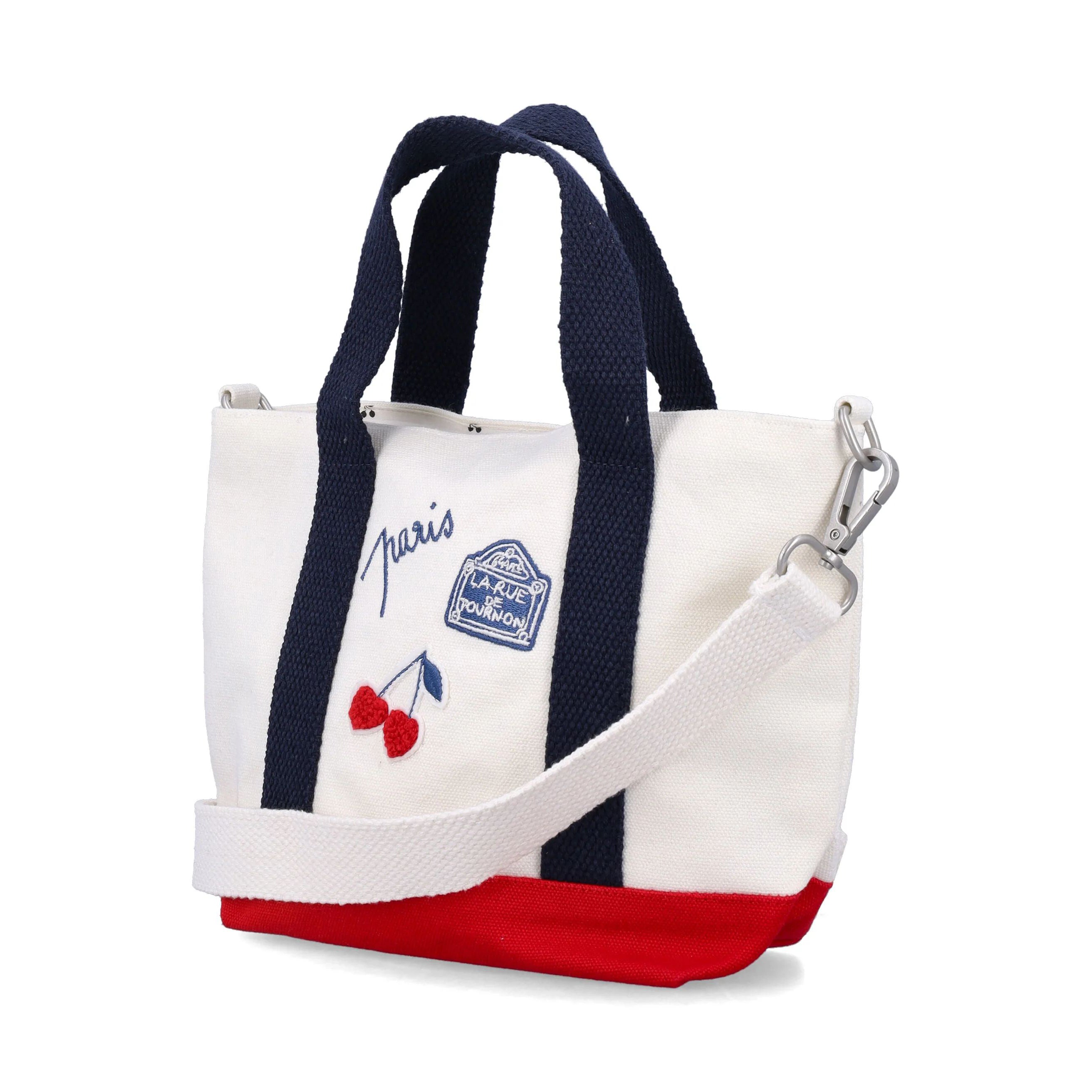 Sac bandoulière en toile blanche pour fille (H x L x P : 17 x 26 x 8,5 cm)