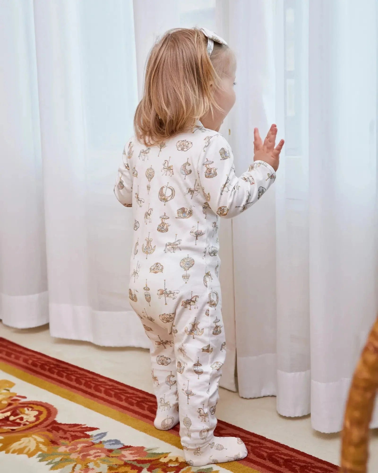 Atelier Choux Baby Carousel Classic Playsuit in White