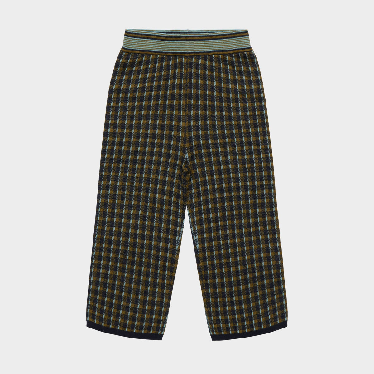 Boys & Girls Dark Navy Check Wool Trousers