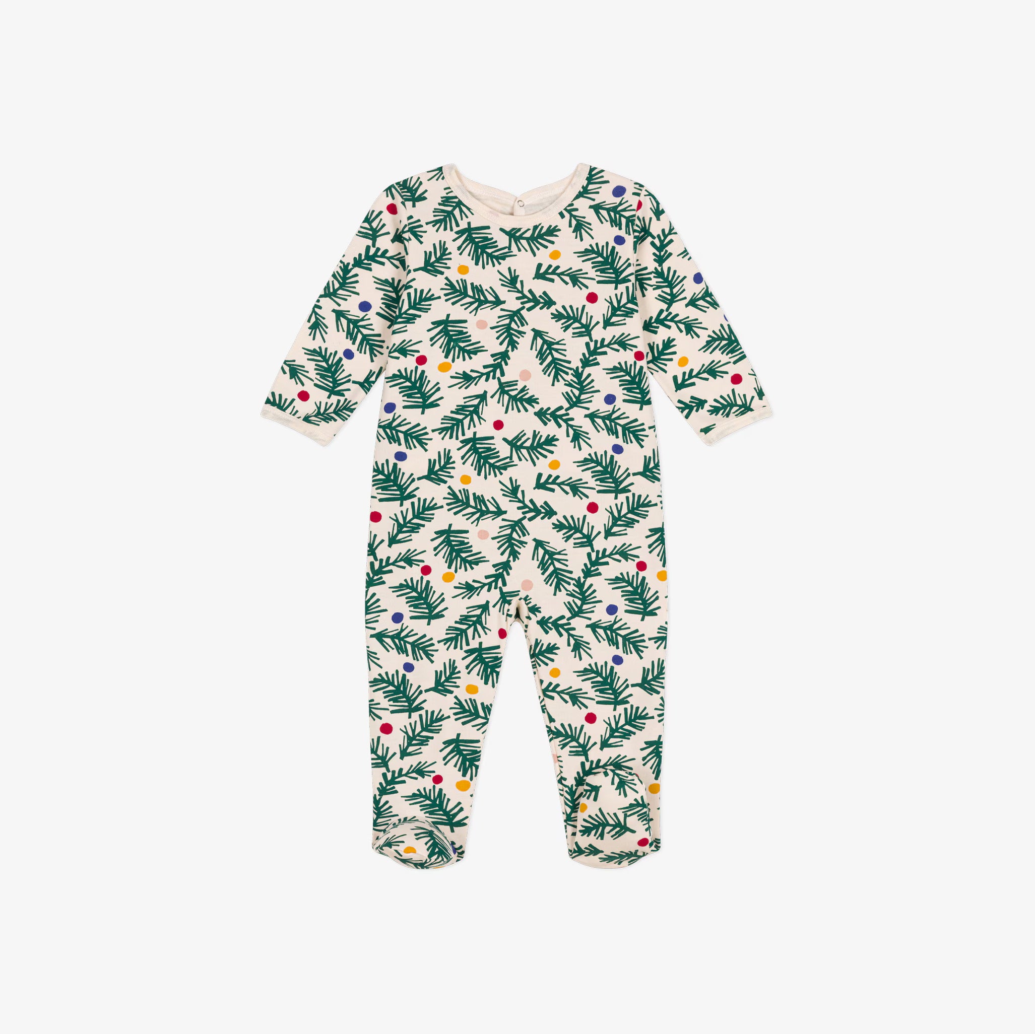 Baby Boys & Girls Green Printed Cotton Babysuit