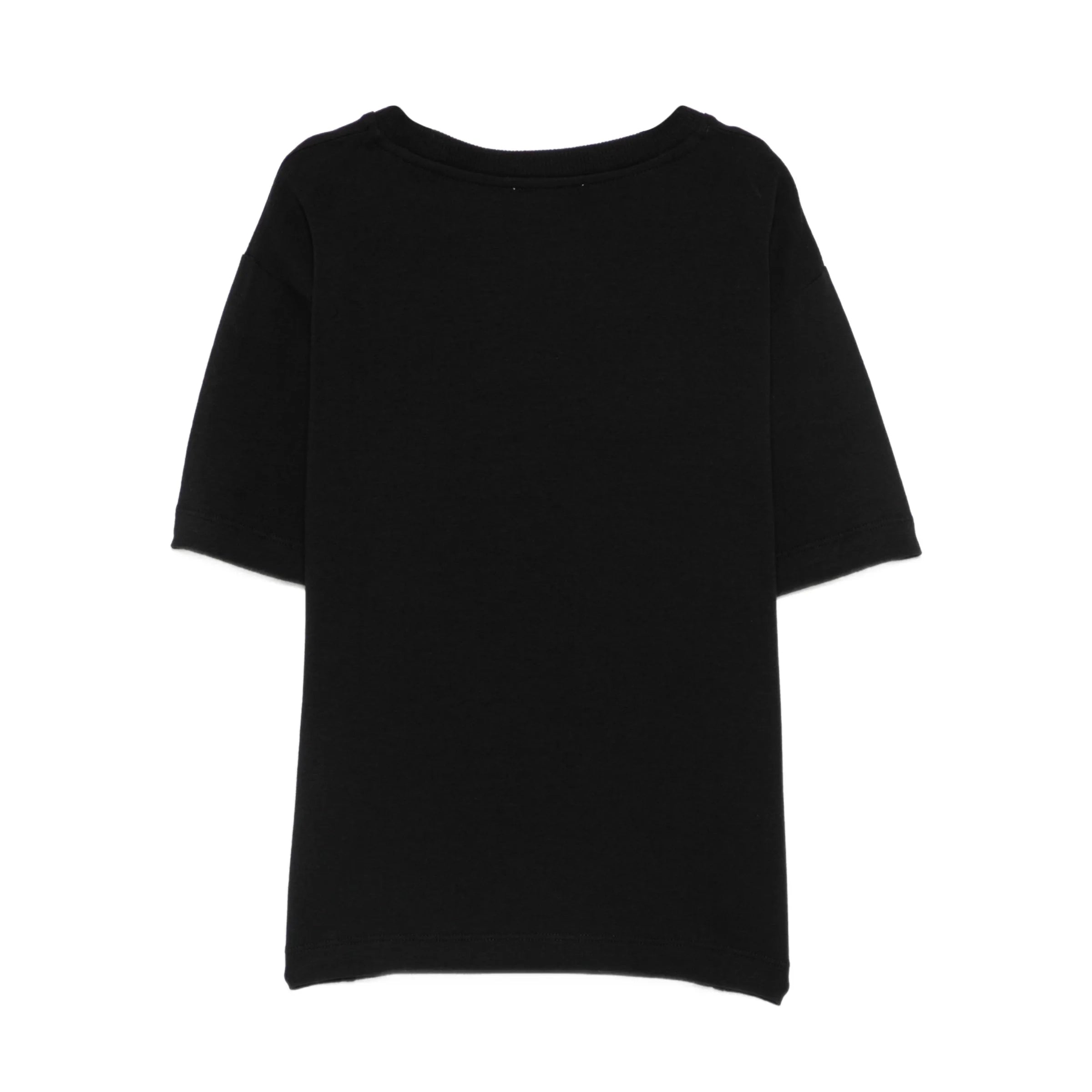 Girls Black Bear Printed Cotton T-Shirt