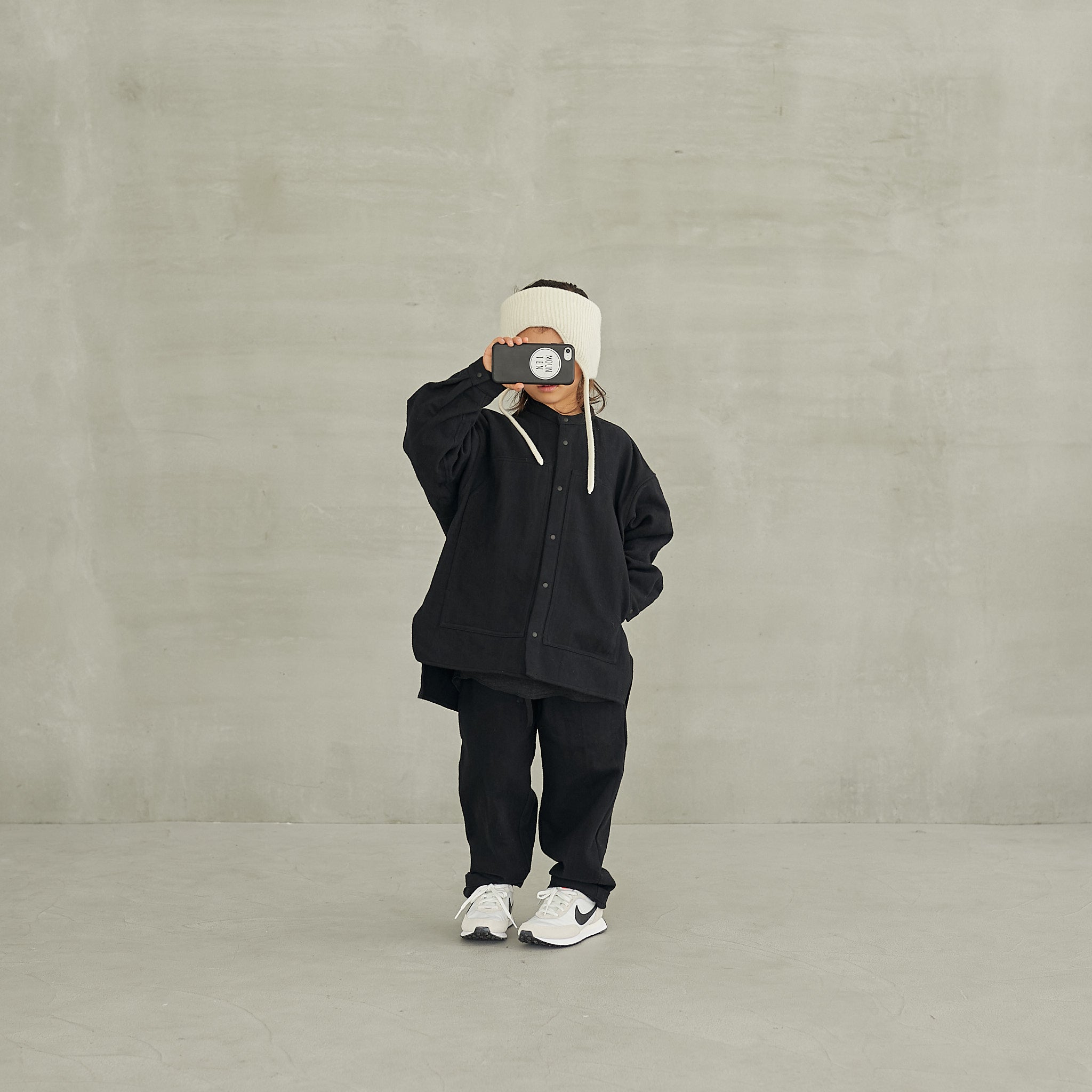 Boys & Girls Black Cotton Shirt