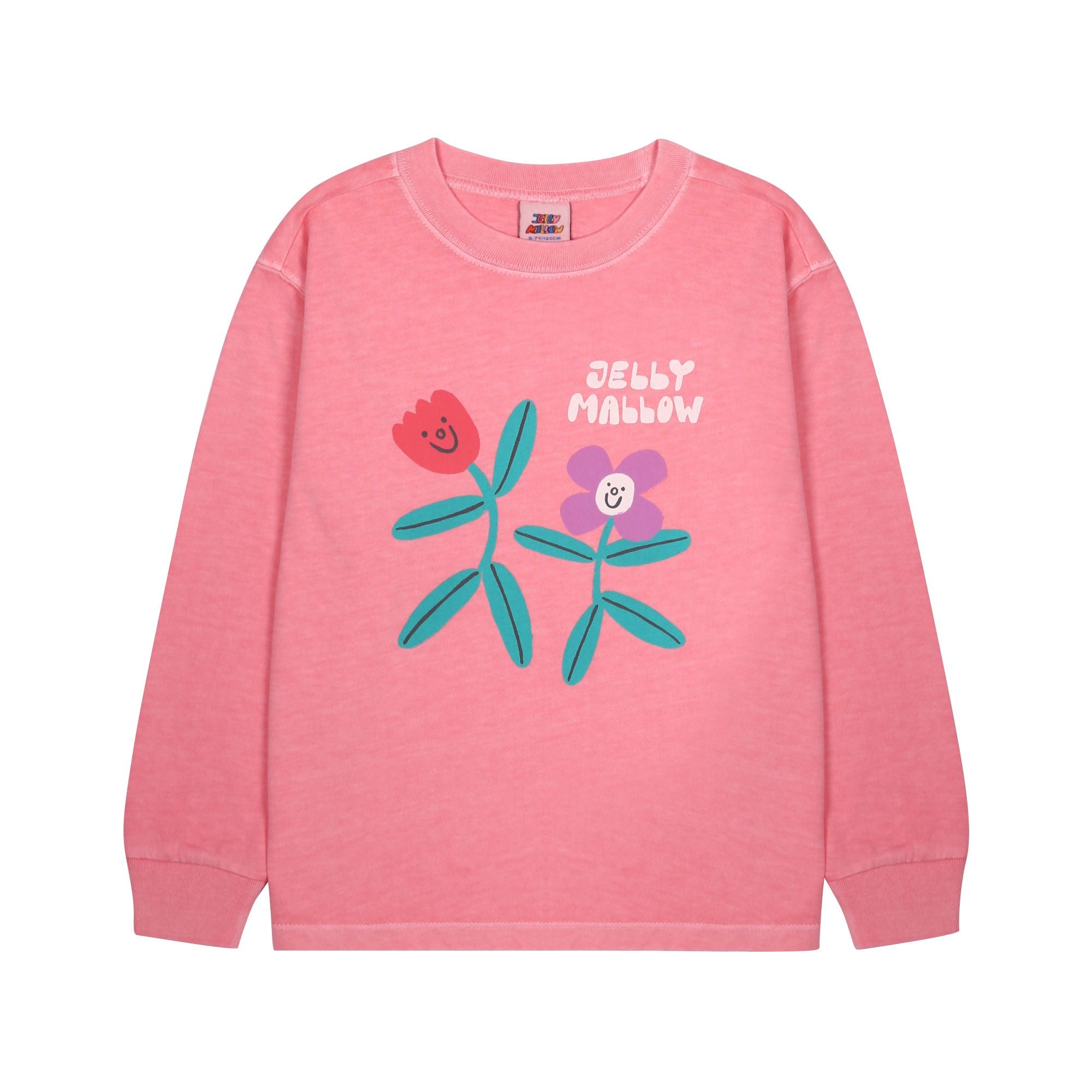 Boys & Girls Pink Printed Cotton Long Sleeves T-Shirt