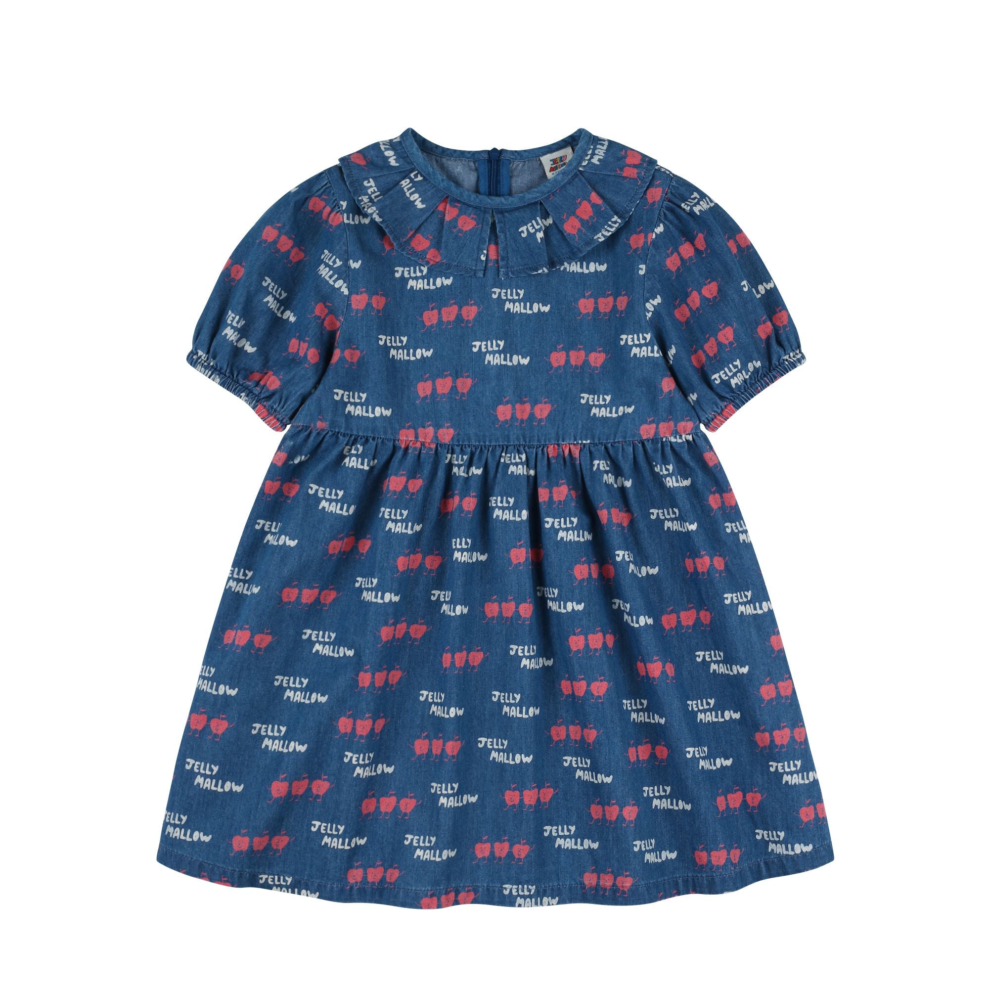 Girls Blue Logo Printed Denim Dress