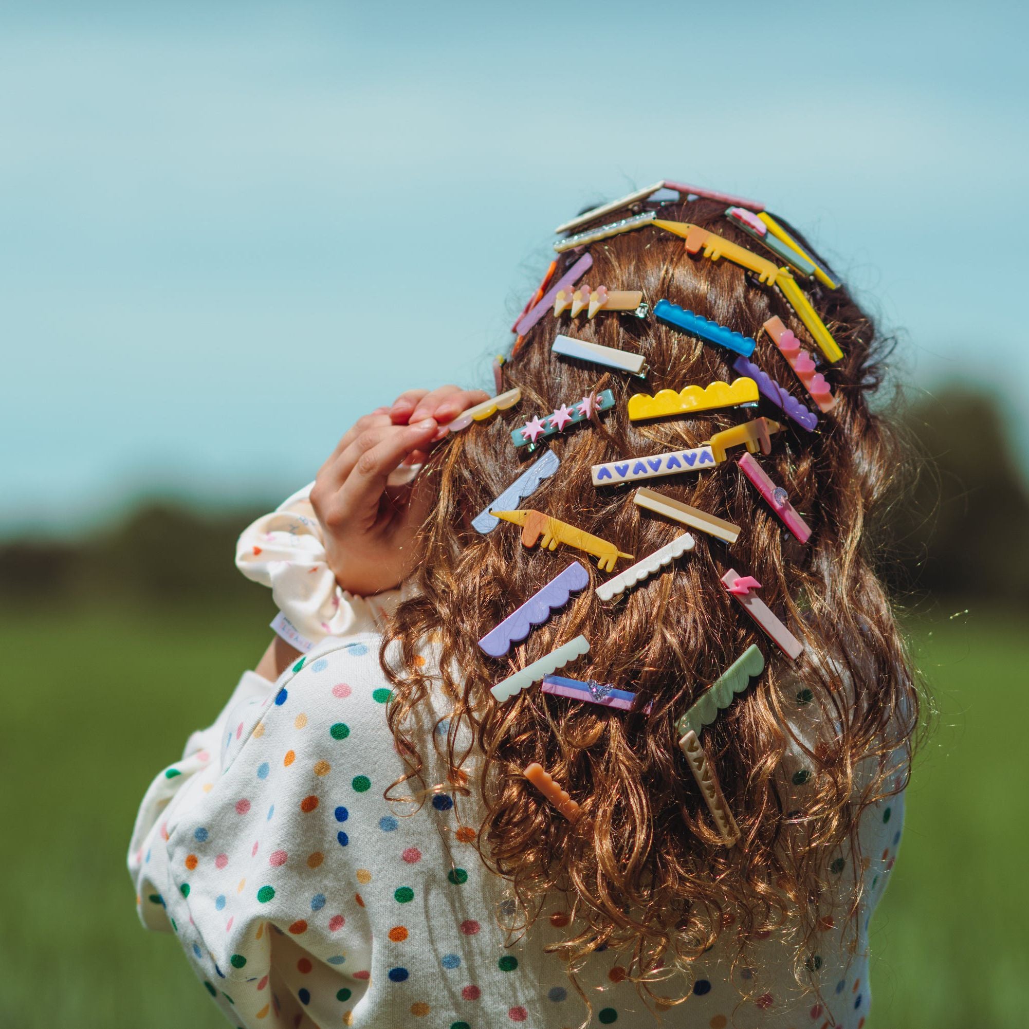 Girls Yellow Dog Hair Clips(2 Pack)