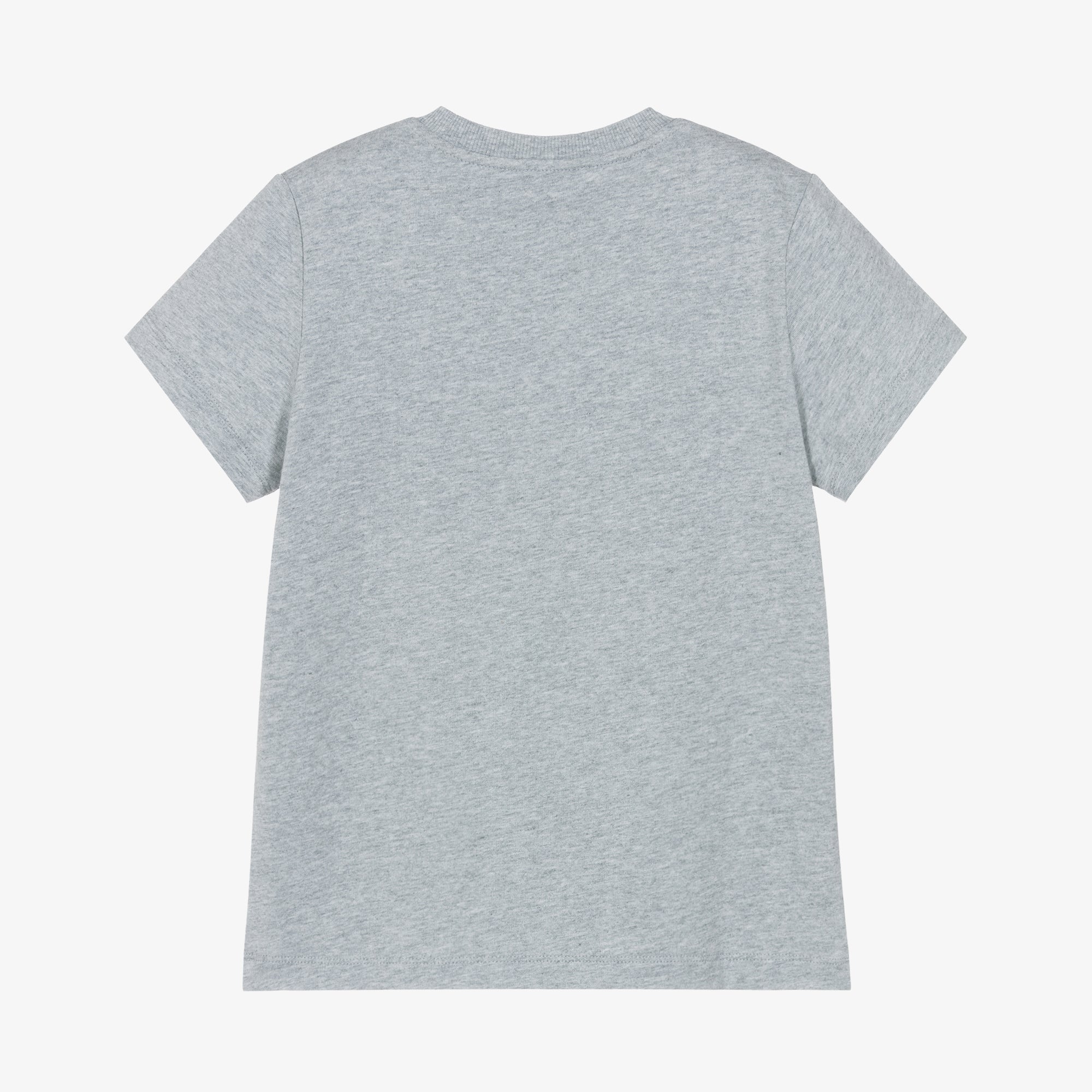 Boys & Girls Grey Printed Cotton T-Shirt