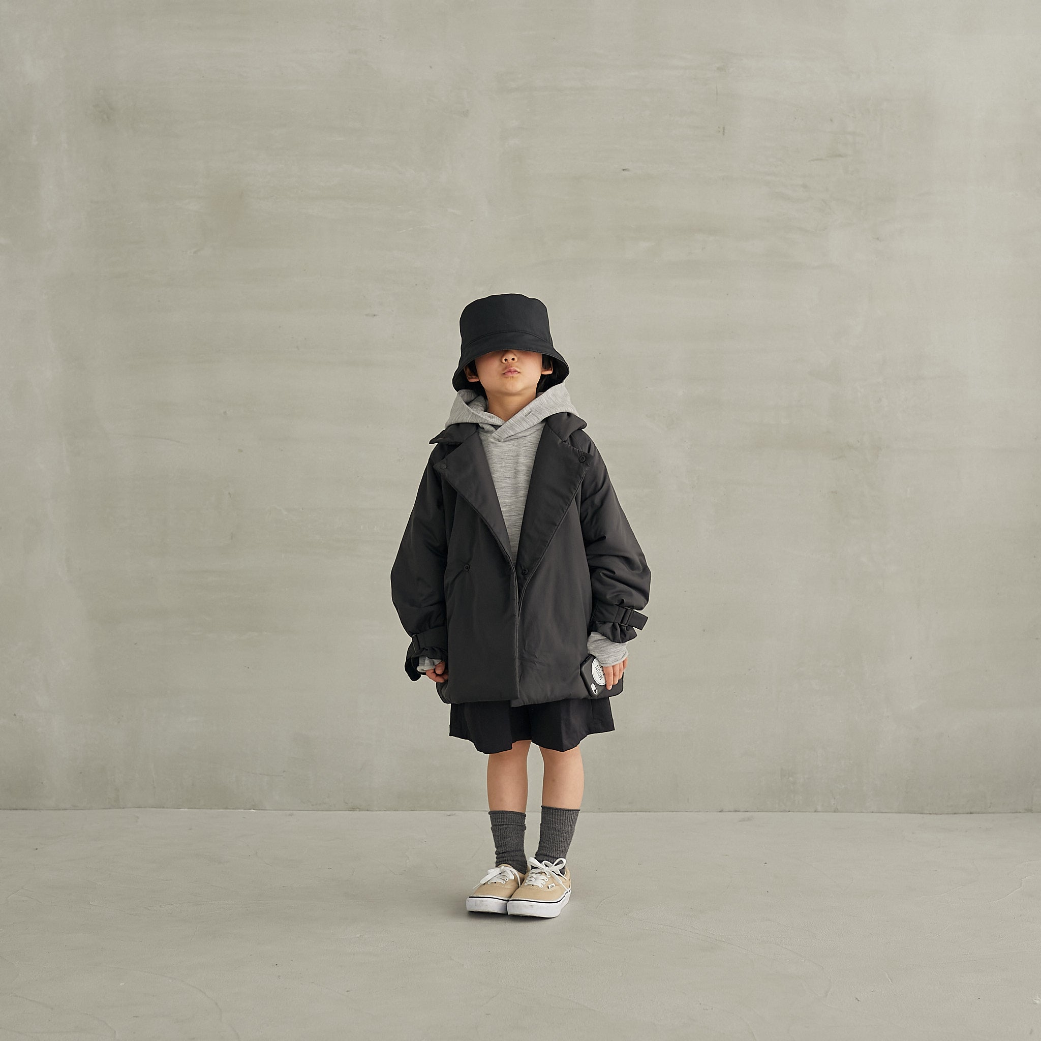 Boys & Girls Black Zip-Up Jacket
