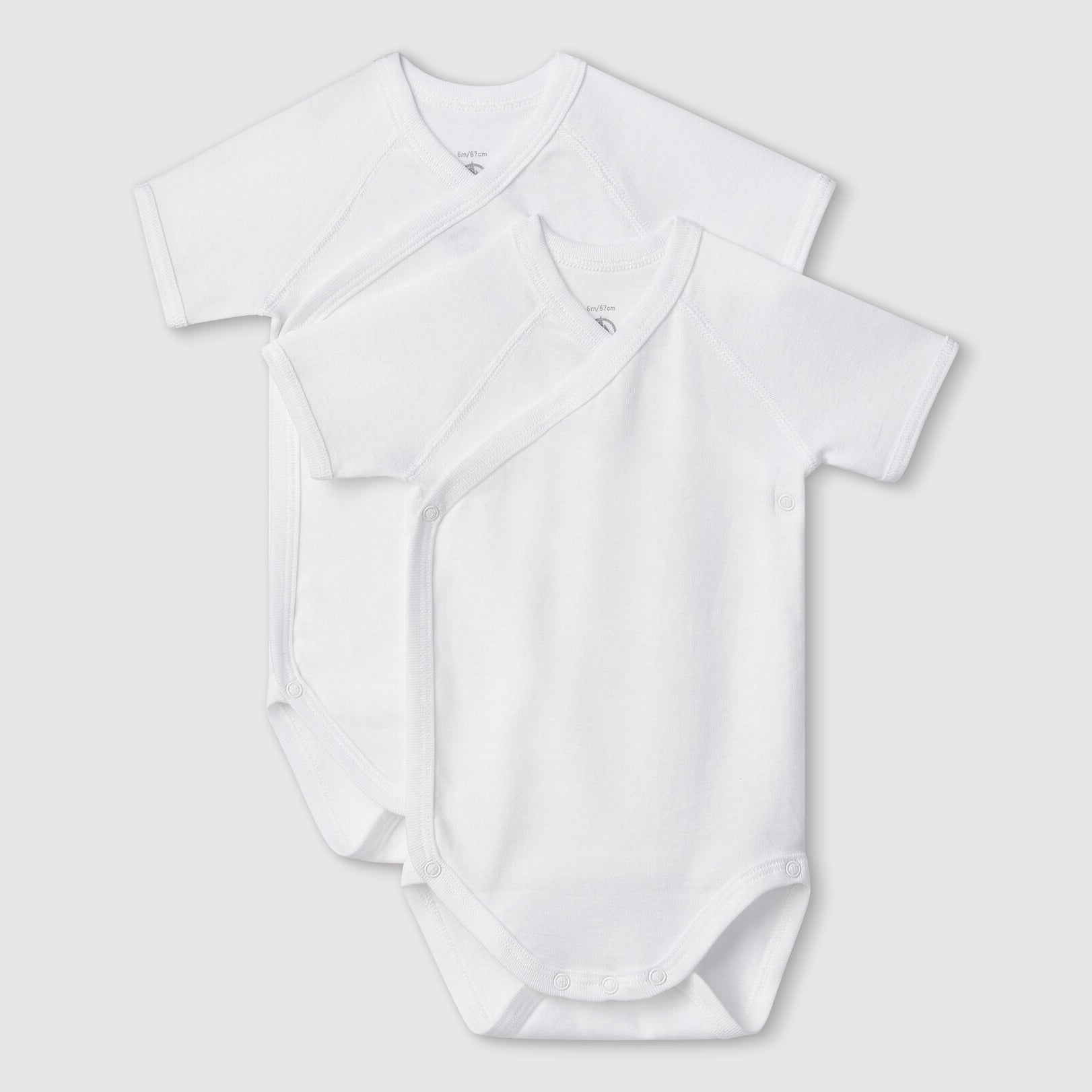 Baby Boys & Girls White Cotton Babysuit Set(2 Pack)