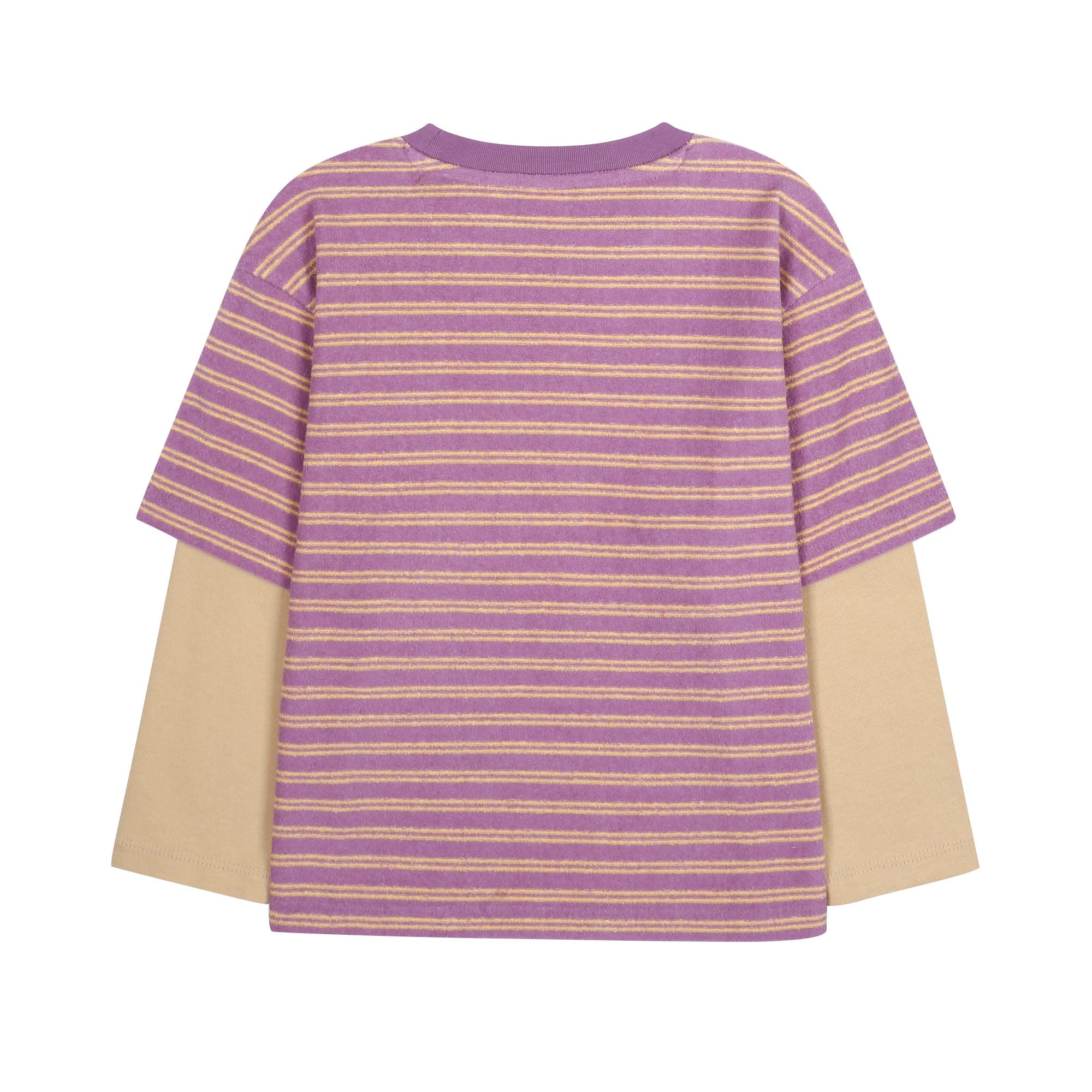 Boys & Girls Purple Stripes Cotton Long Sleeves T-Shirt