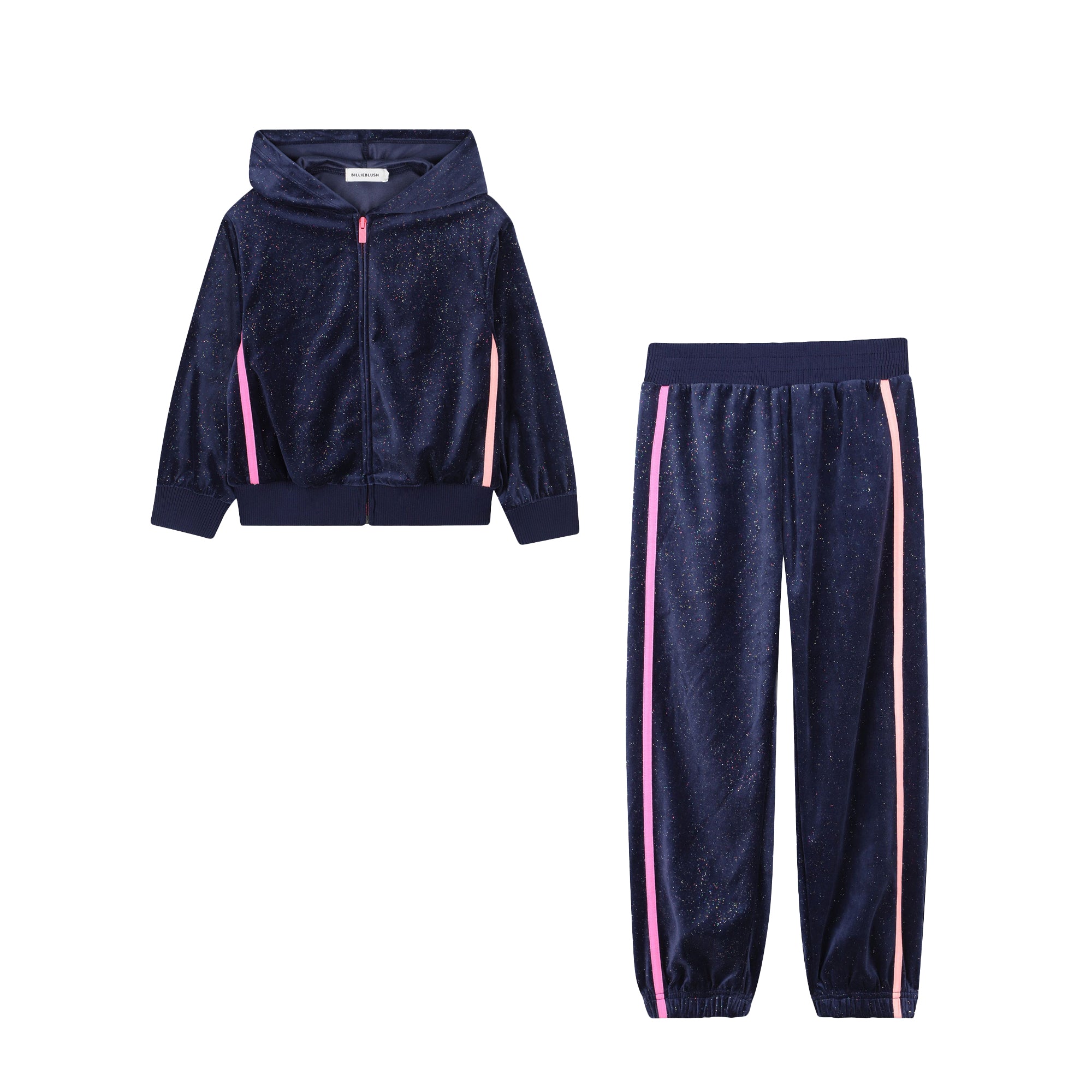 Girls Dark Blue Velvet Set