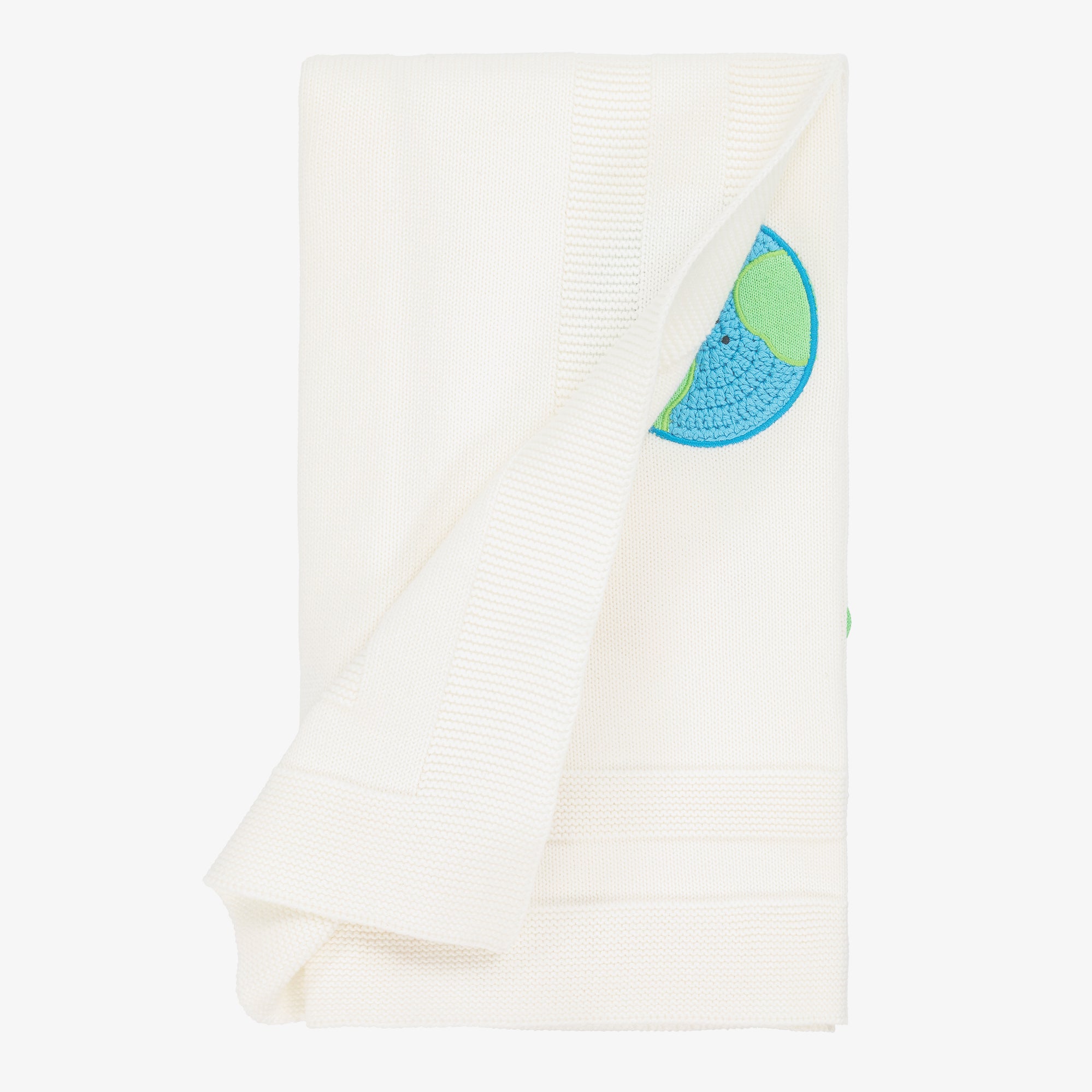 Couverture en coton tricoté Planet couleur ivoire pour bébé garçon et fille (78 cm)