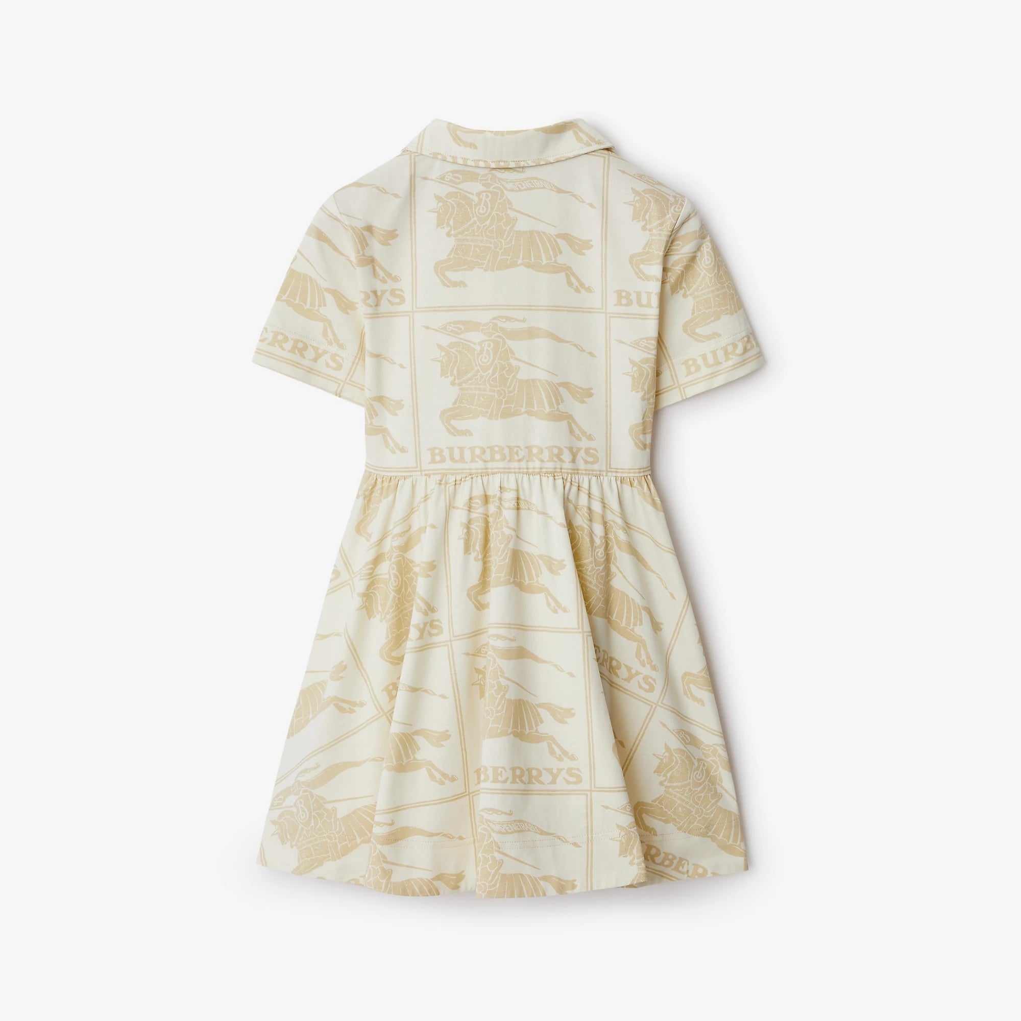 Girls Cream Printed Cotton Dress