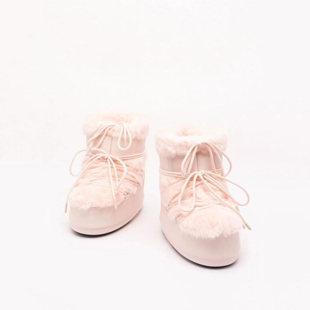 Women Light Pink "ICON LOW" Faux Fur Boots