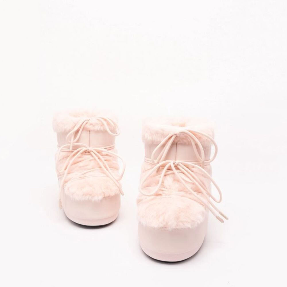 Women Light Pink "ICON LOW" Faux Fur Boots