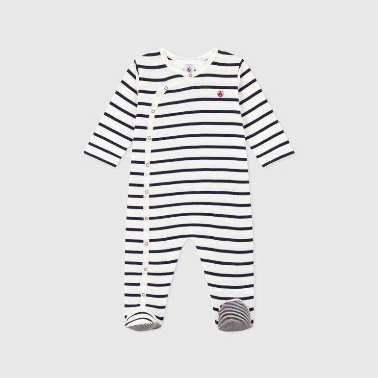 Baby Boys & Girls White Logo Embroidery Cotton Jumpsuit