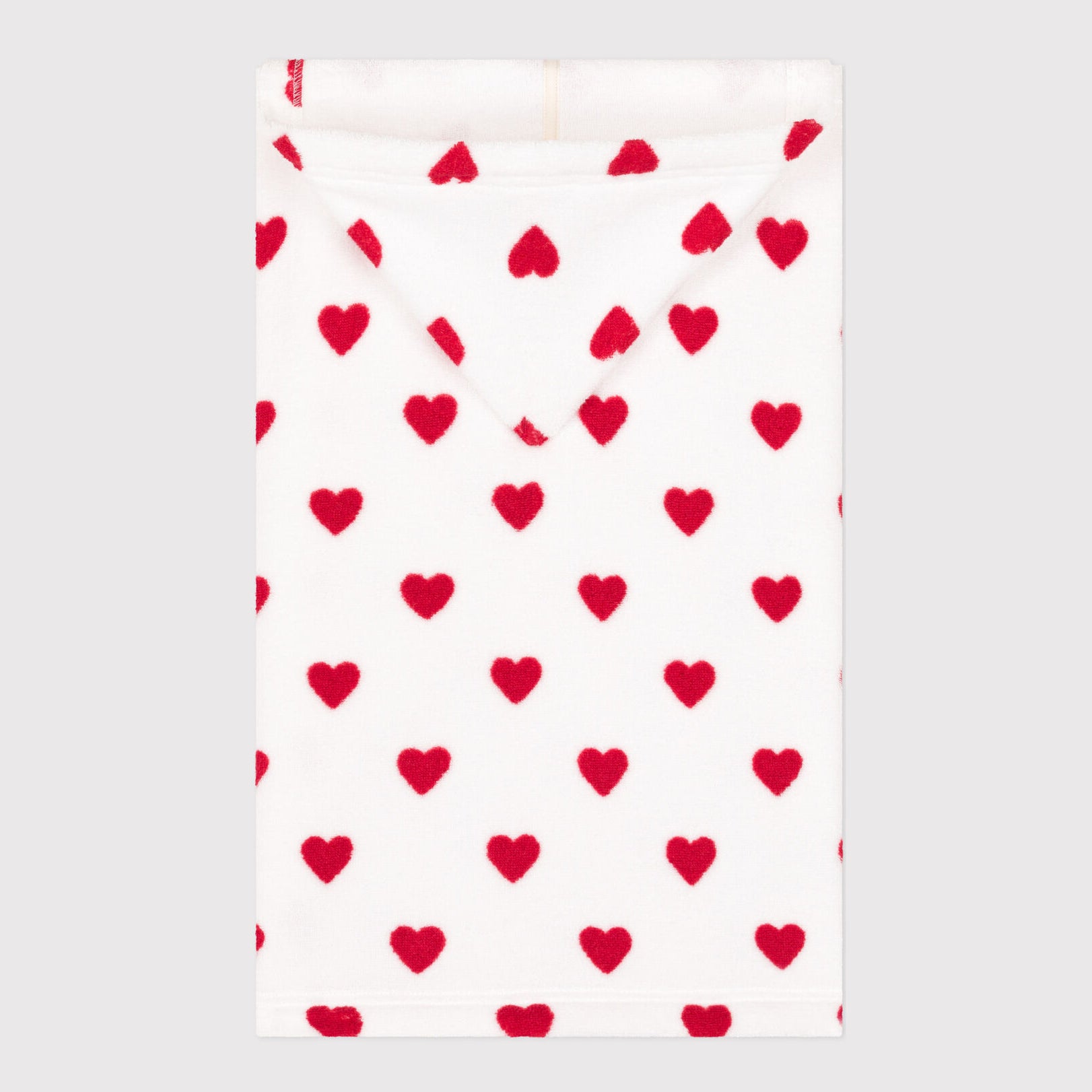 Serviette de bain en coton blanche à cœur pour bébés garçons et filles