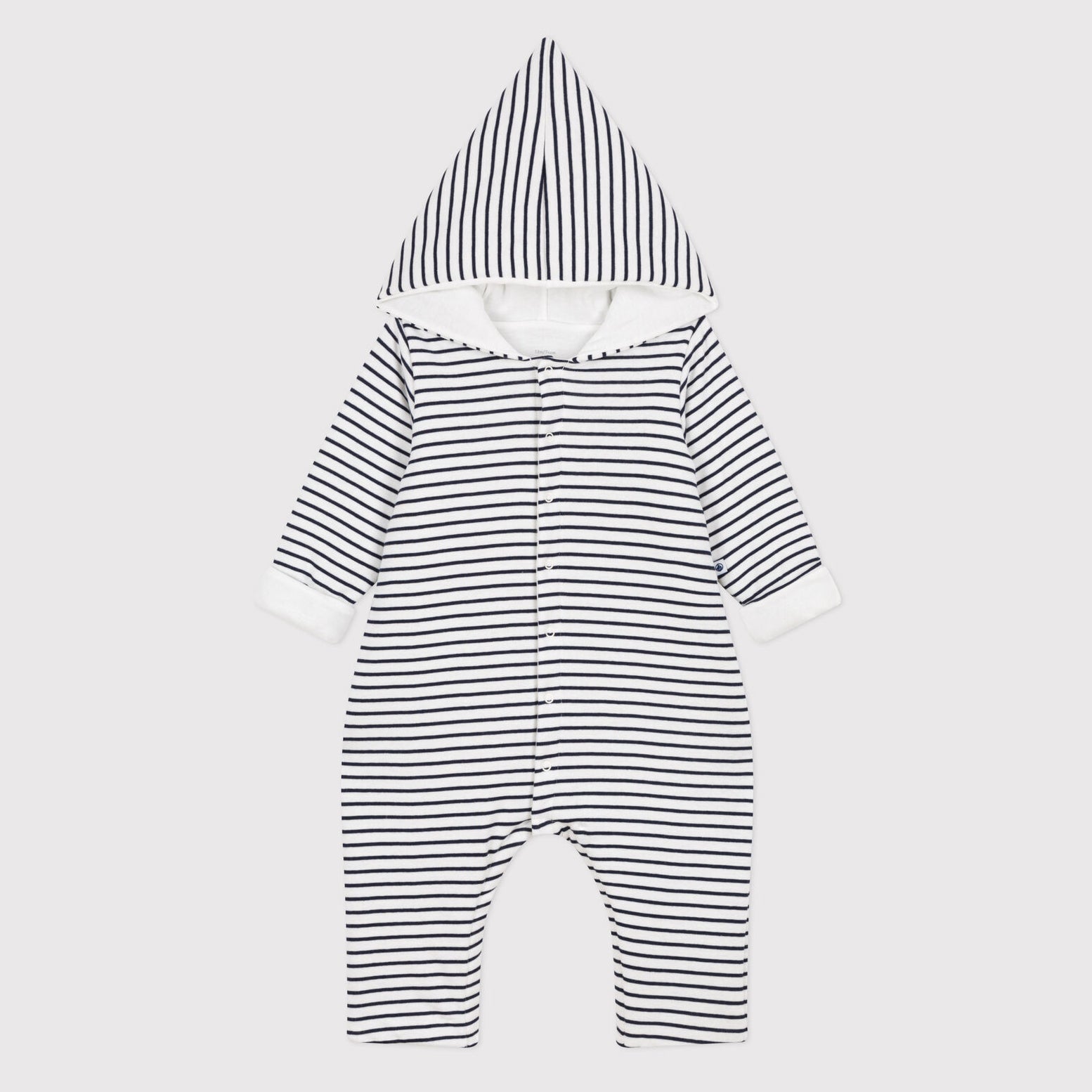 Baby Boys & Girls Navy Stripes Cotton Babysuit