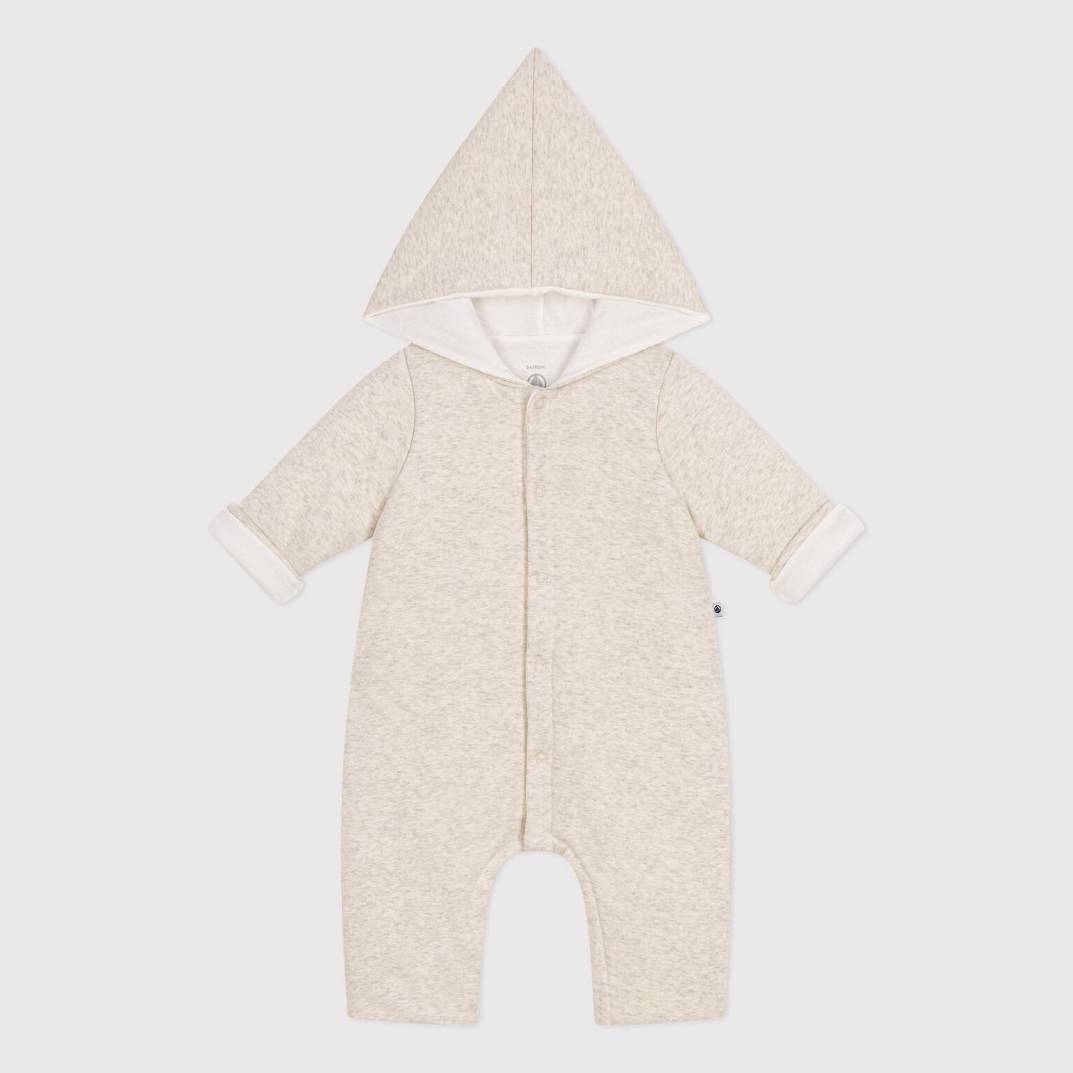 Baby Boys & Girls Beige Cotton Babysuit