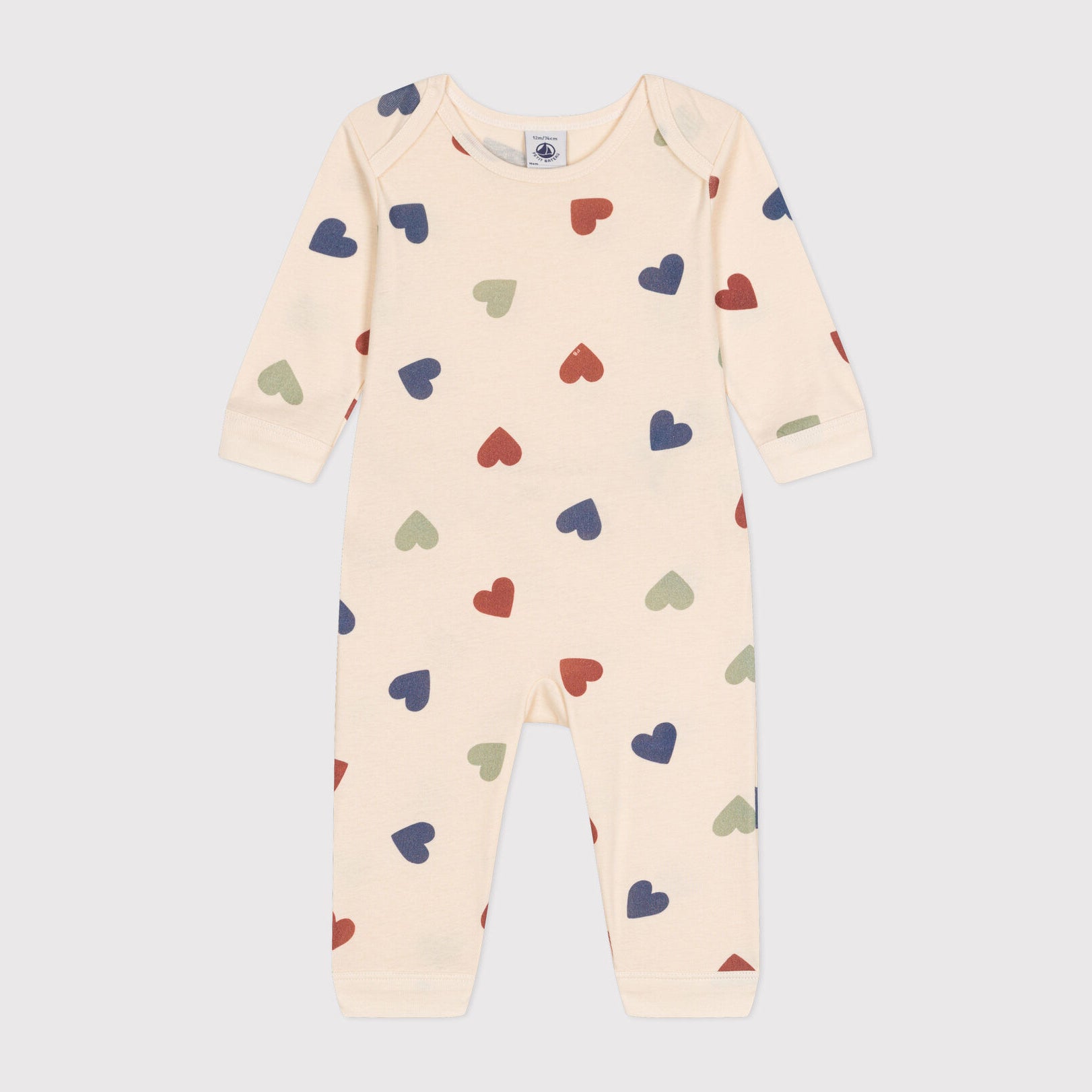 Baby Boys & Girls Ivory Heart Cotton Babysuit