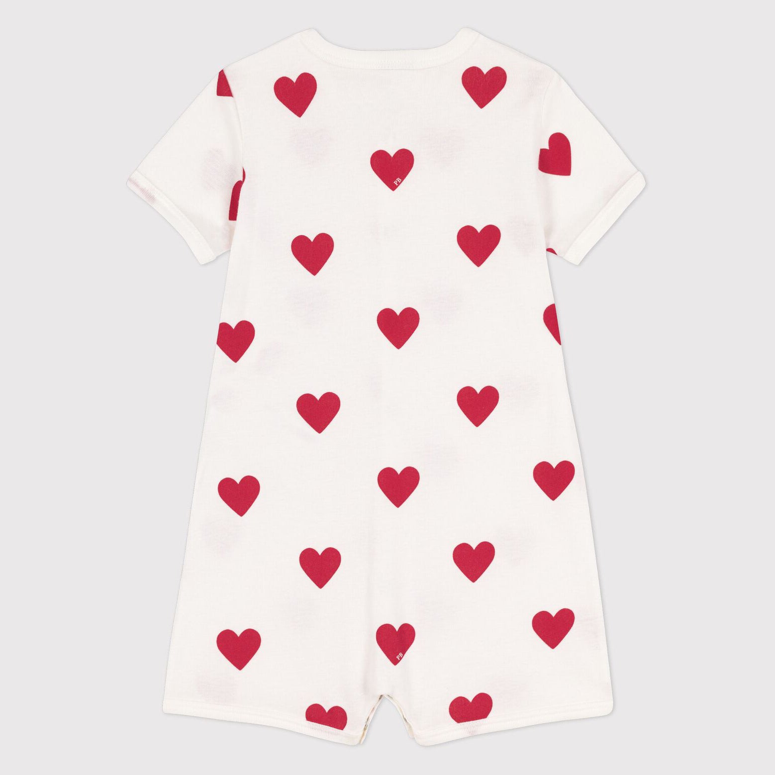 Baby Boys & Girls White Heart Cotton Babysuit