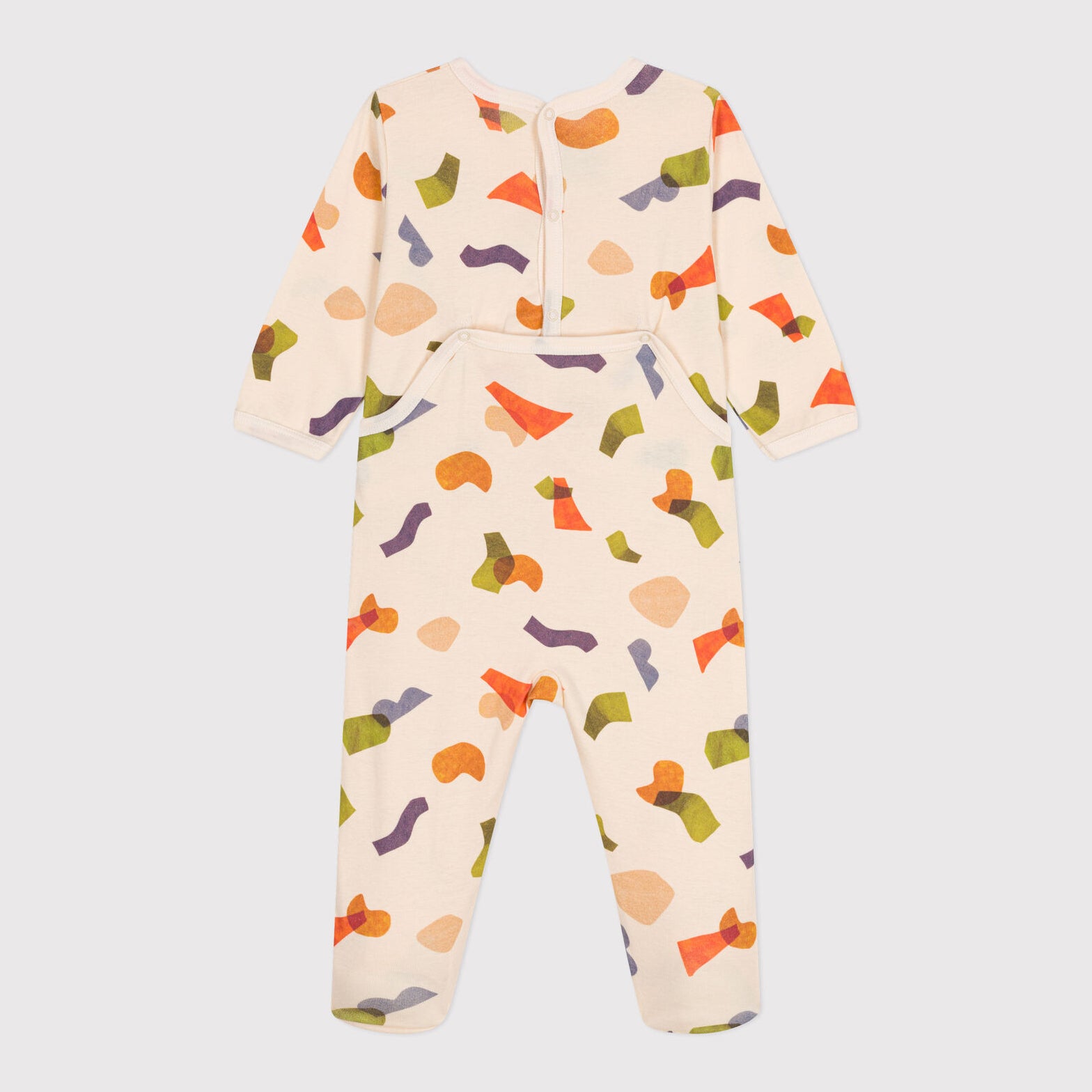 Baby Boys & Girls Beige Printed Cotton Babysuit