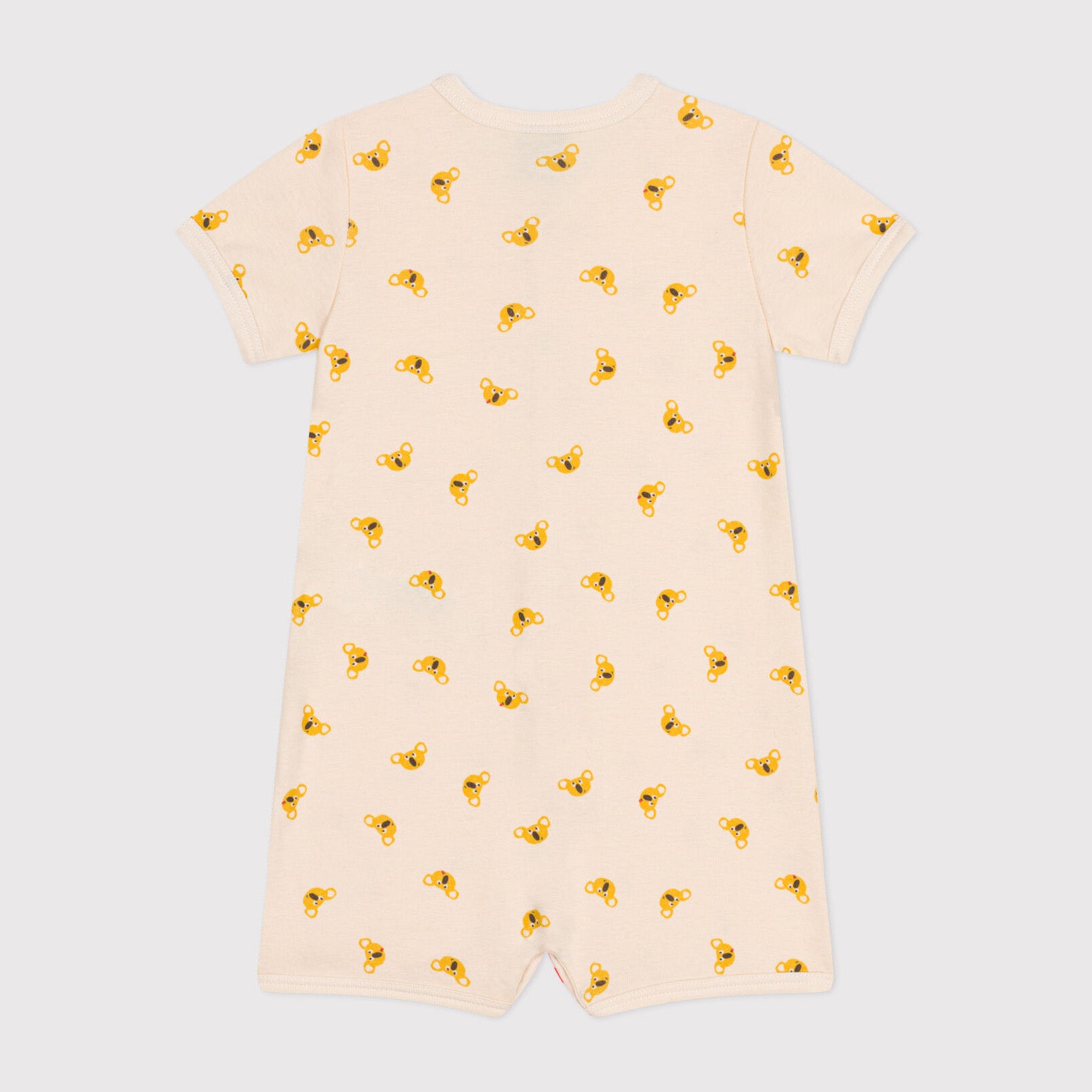 Baby Boys & Girls Beige Printed Cotton Babysuit