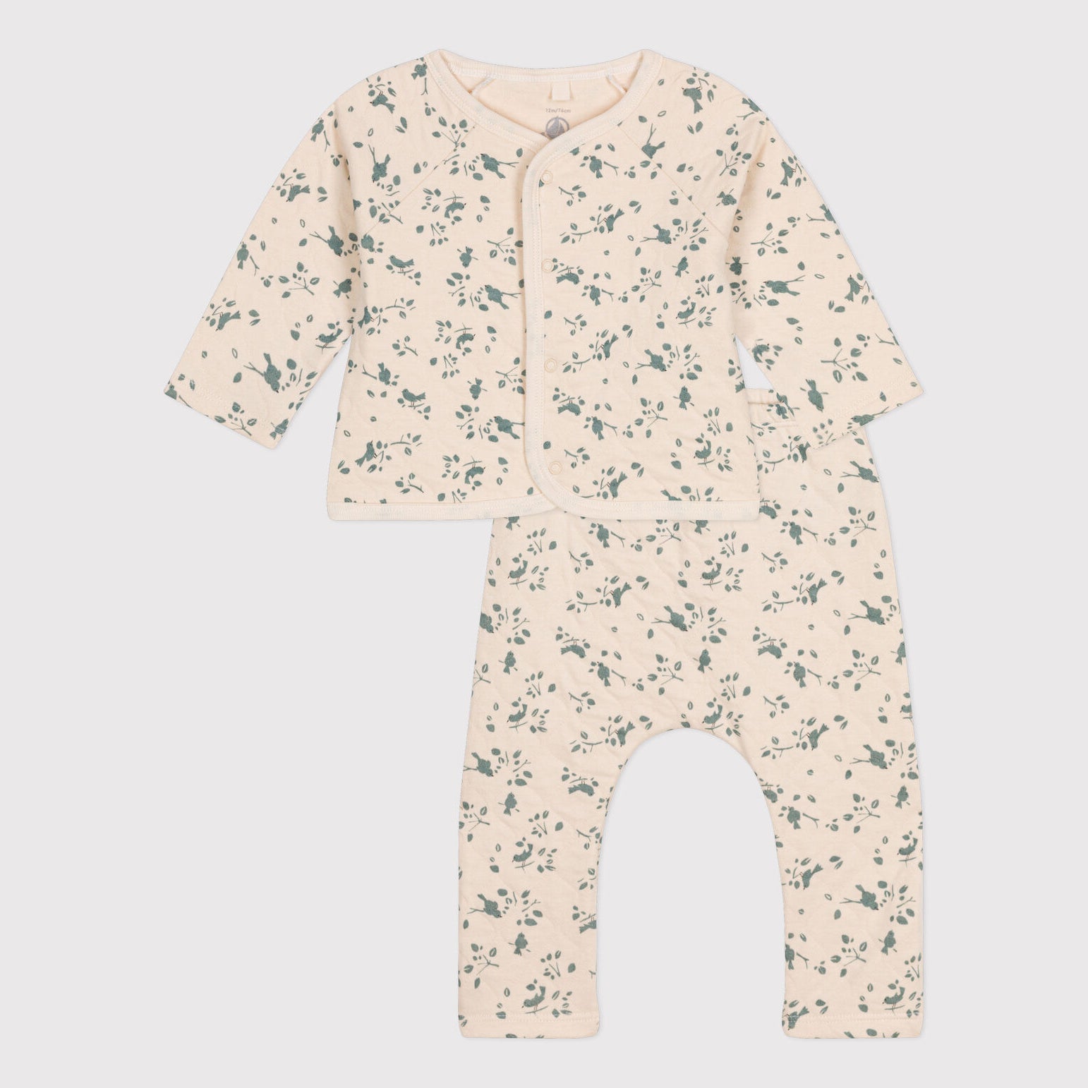 Baby Boys & Girls Beige Printed Cotton Set