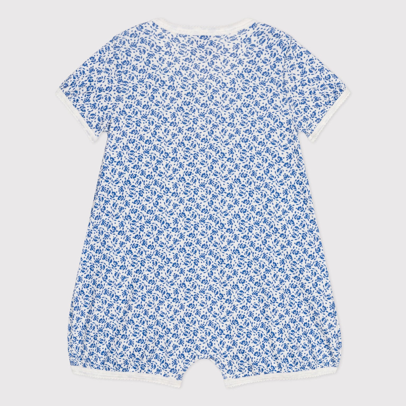 Baby Boys & Girls Blue Floral Cotton Babysuit