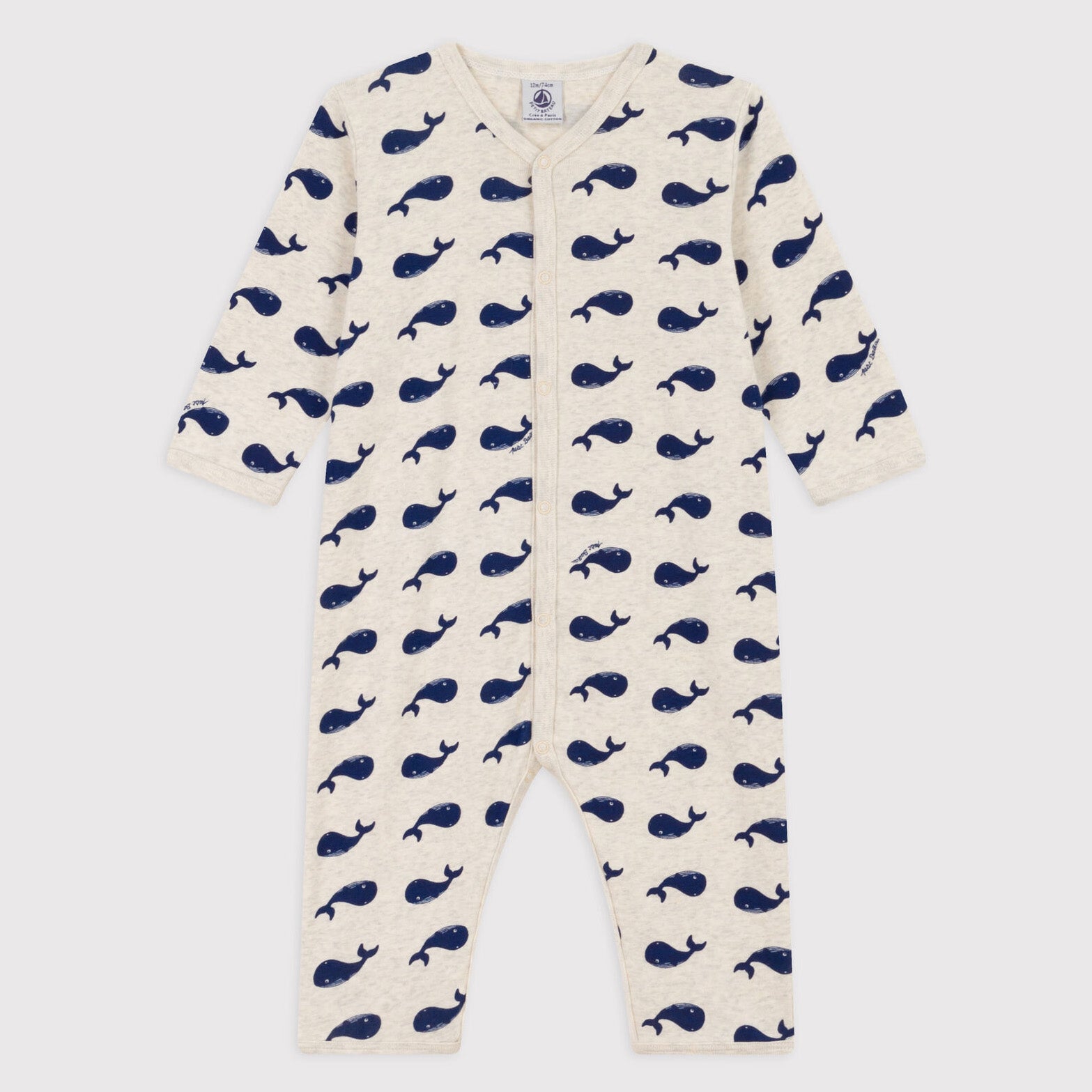 Baby Boys & Girls Light Grey Printed Cotton Babysuit