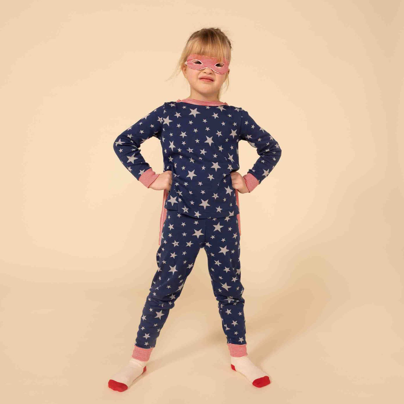 Boys & Girls Navy Star Cotton Nightwear Set