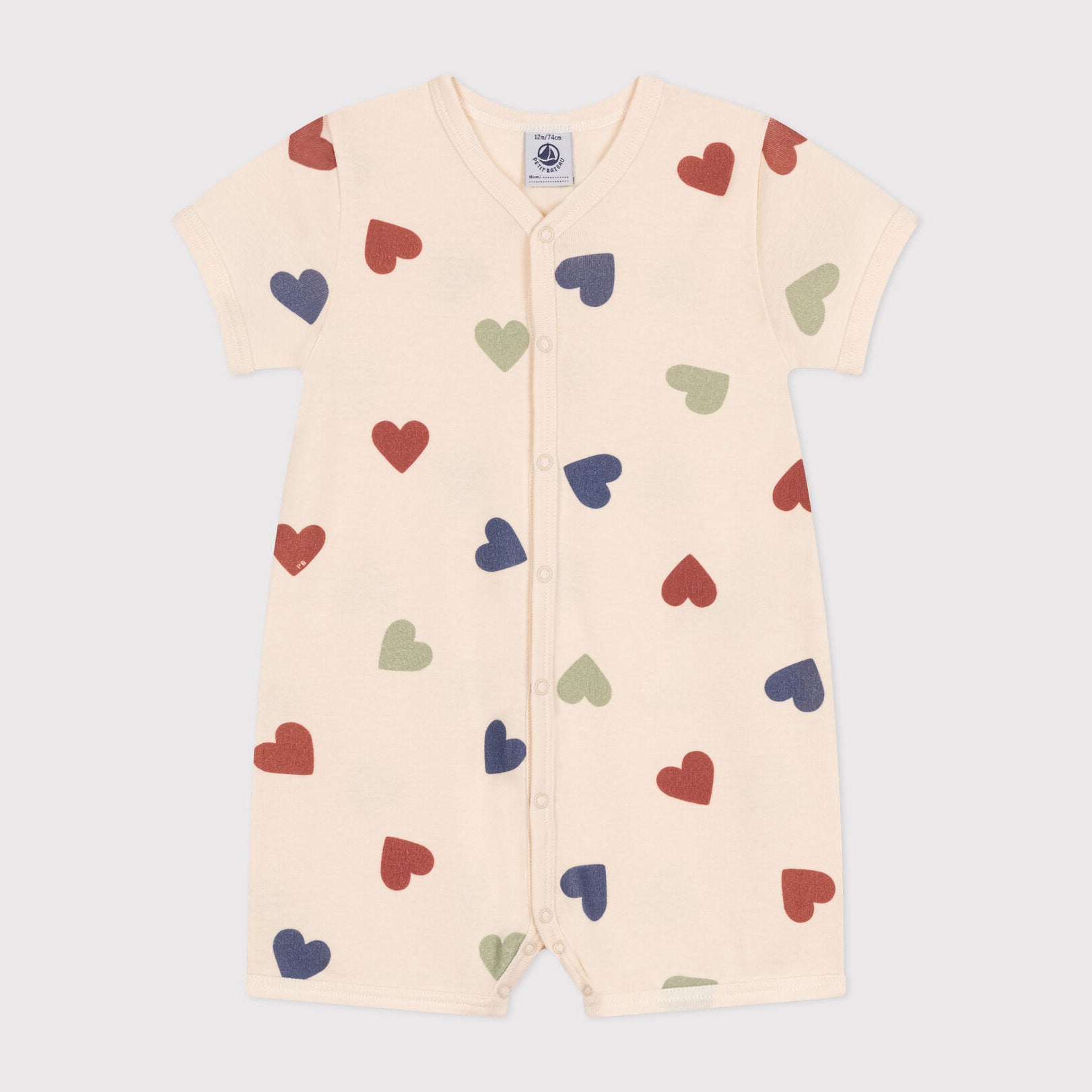 Baby Boys & Girls Ivory Heart Cotton Babysuit