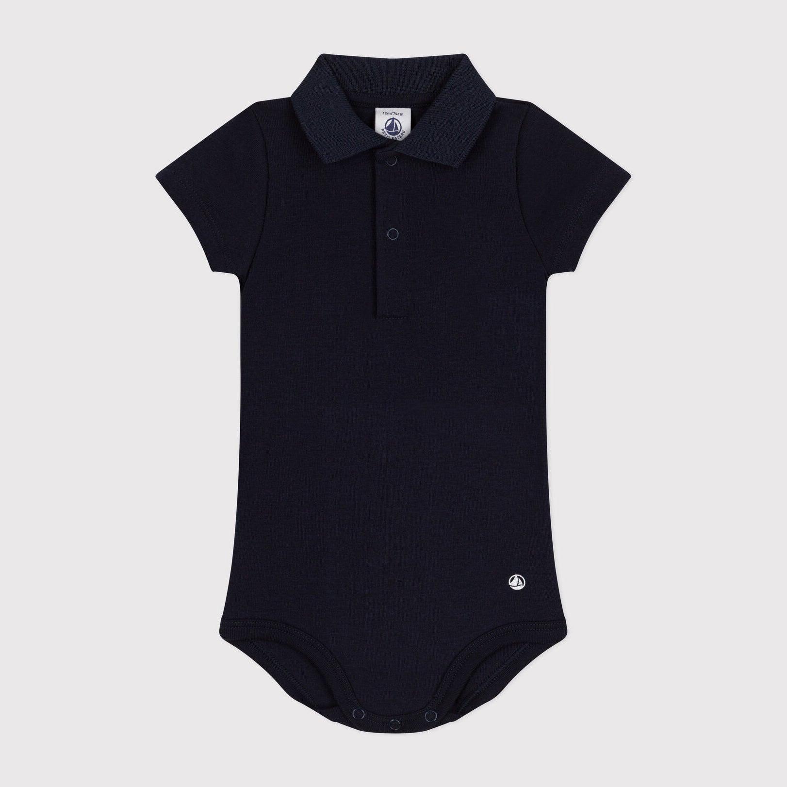 Baby Boys Navy Cotton Babysuit