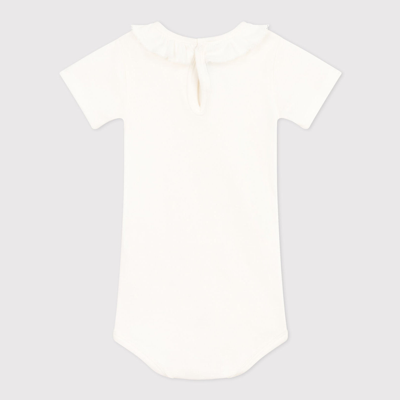 Baby Boys & Girls White Cotton Babysuit