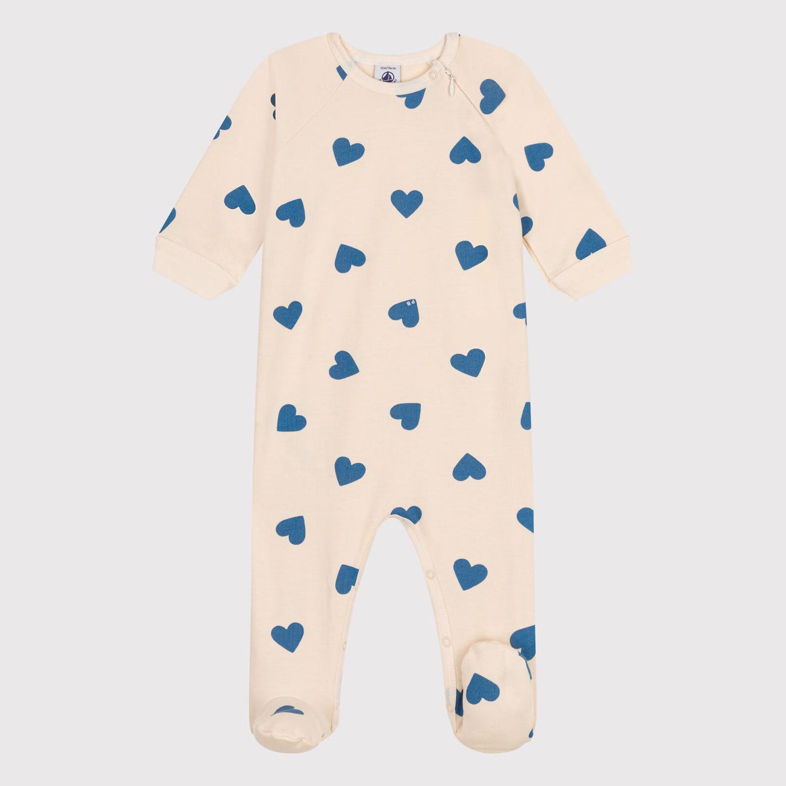 Baby Boys & Girls Ivory Heart Printed Cotton Babysuit