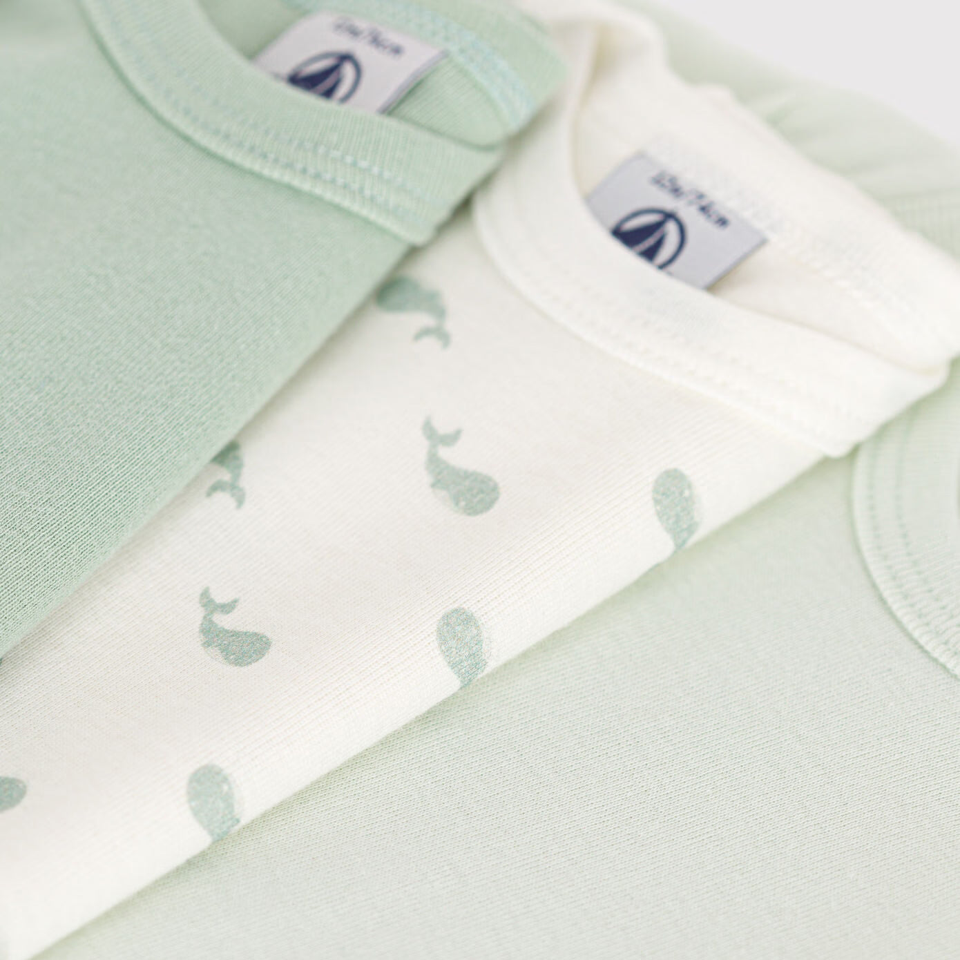 Ensemble de 3 grenouillères en coton tricolore pour bébés garçons et filles