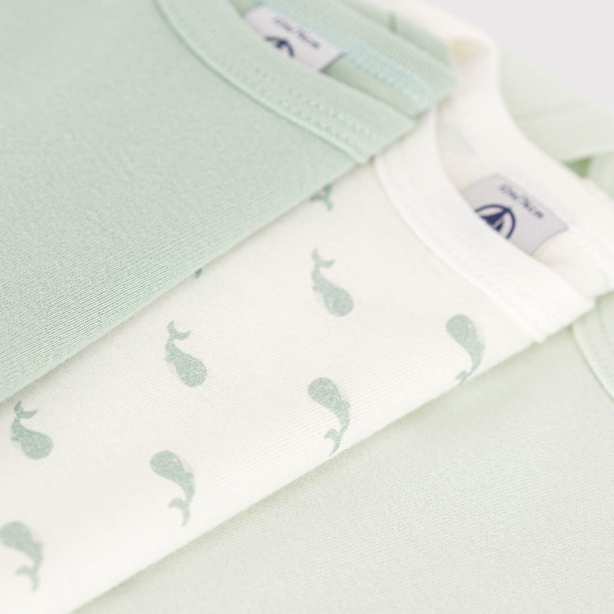 Lot de 3 grenouillères en coton tricolore pour bébés garçons et filles