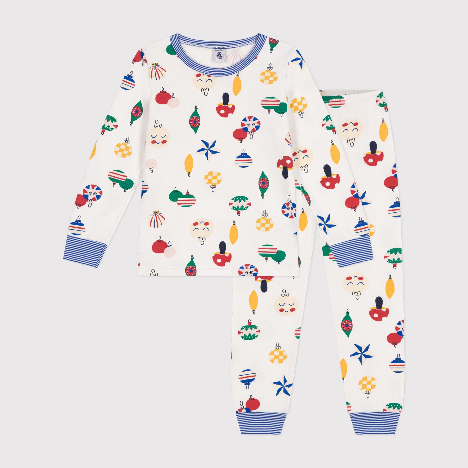 Boys White Printed Cotton Nightwear Set