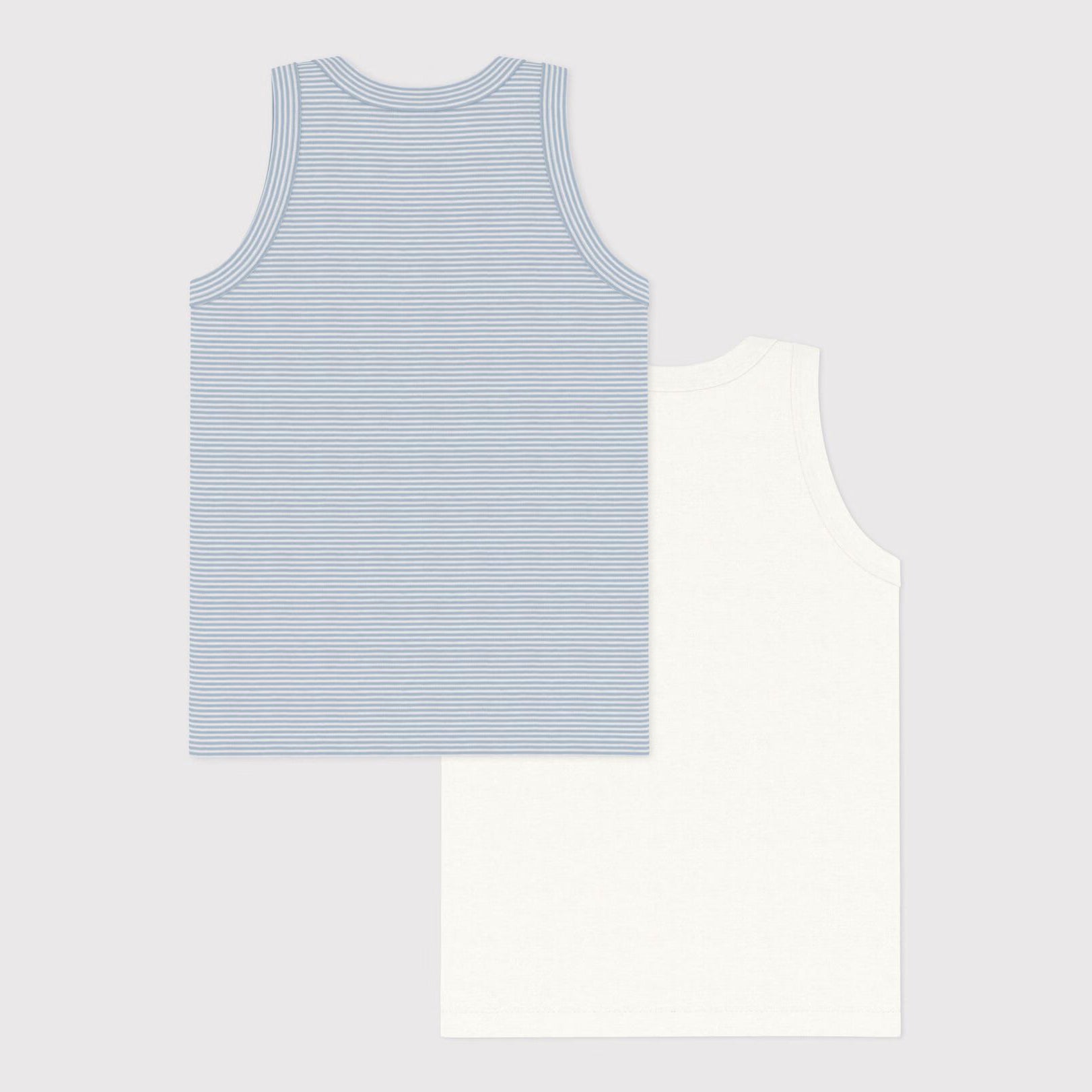 Boys Blue Cotton Vest Set(2 Pack)