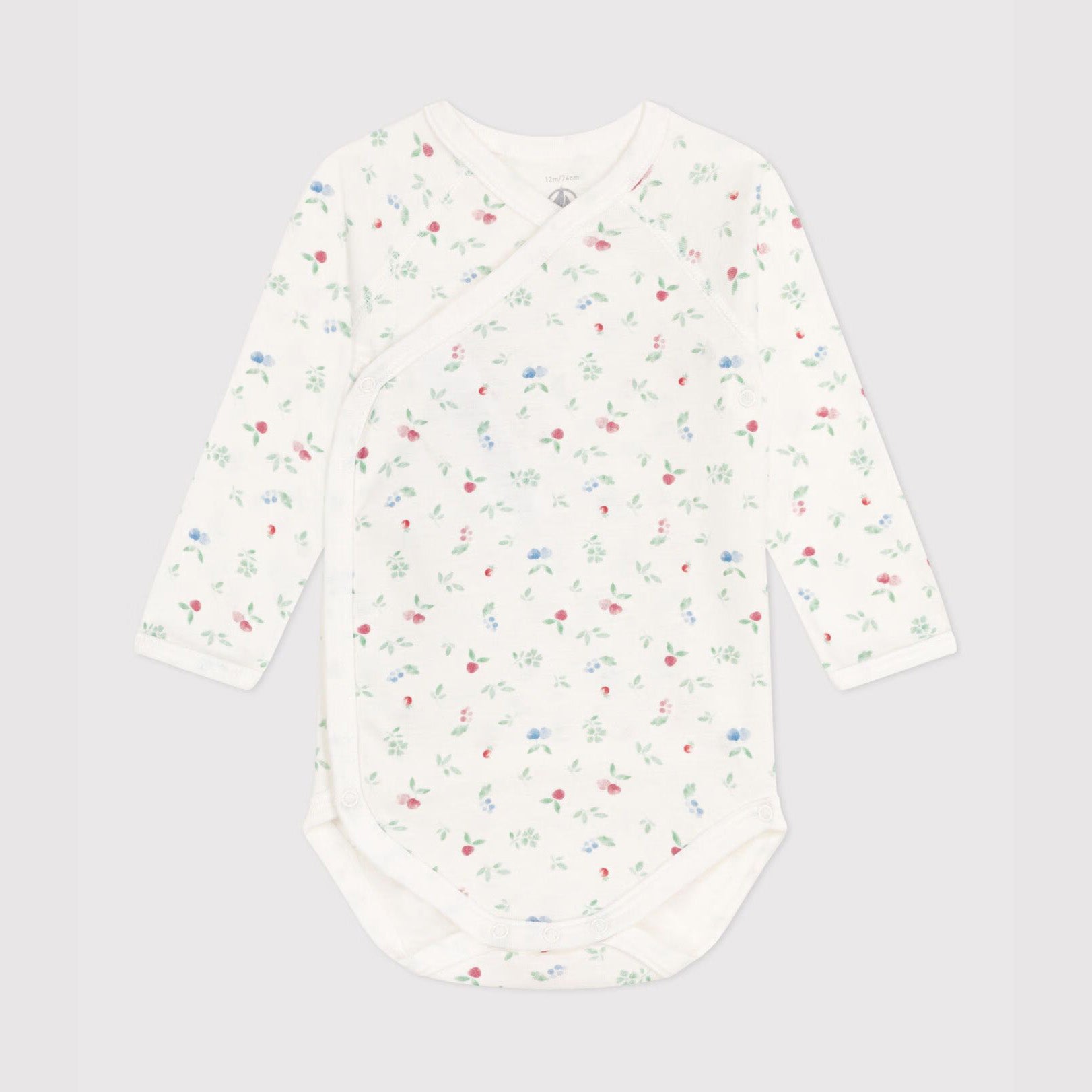 Baby Boys & Girls White Floral Cotton Babysuit