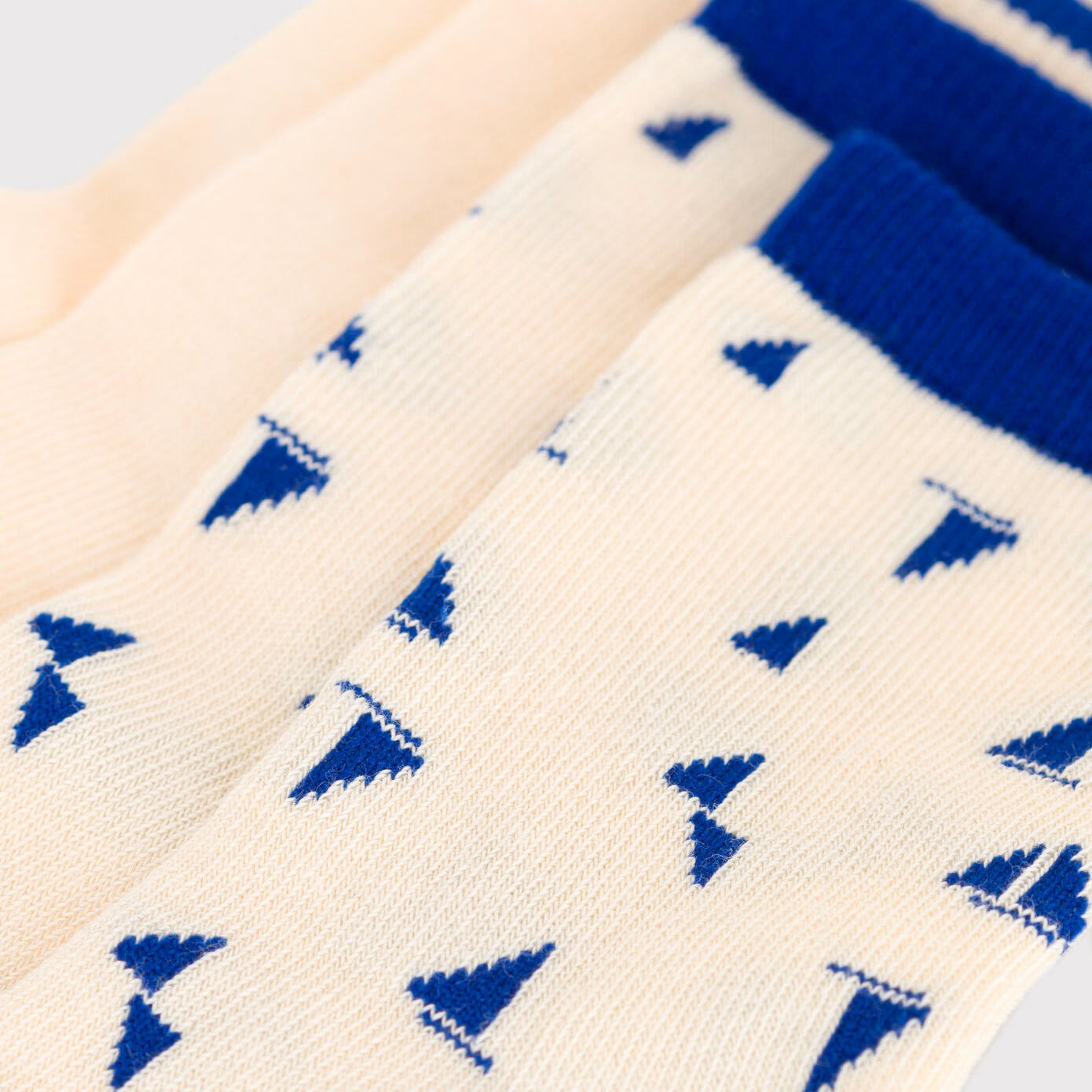 Boys White Printed Cotton Socks Set(2 Pack)