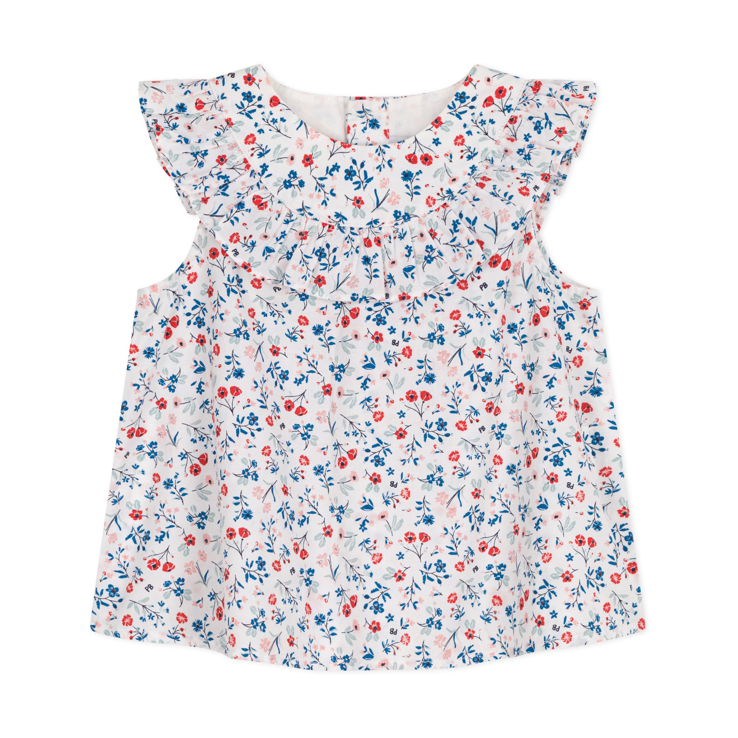 Baby Girls White Printed Floral Cotton Dress