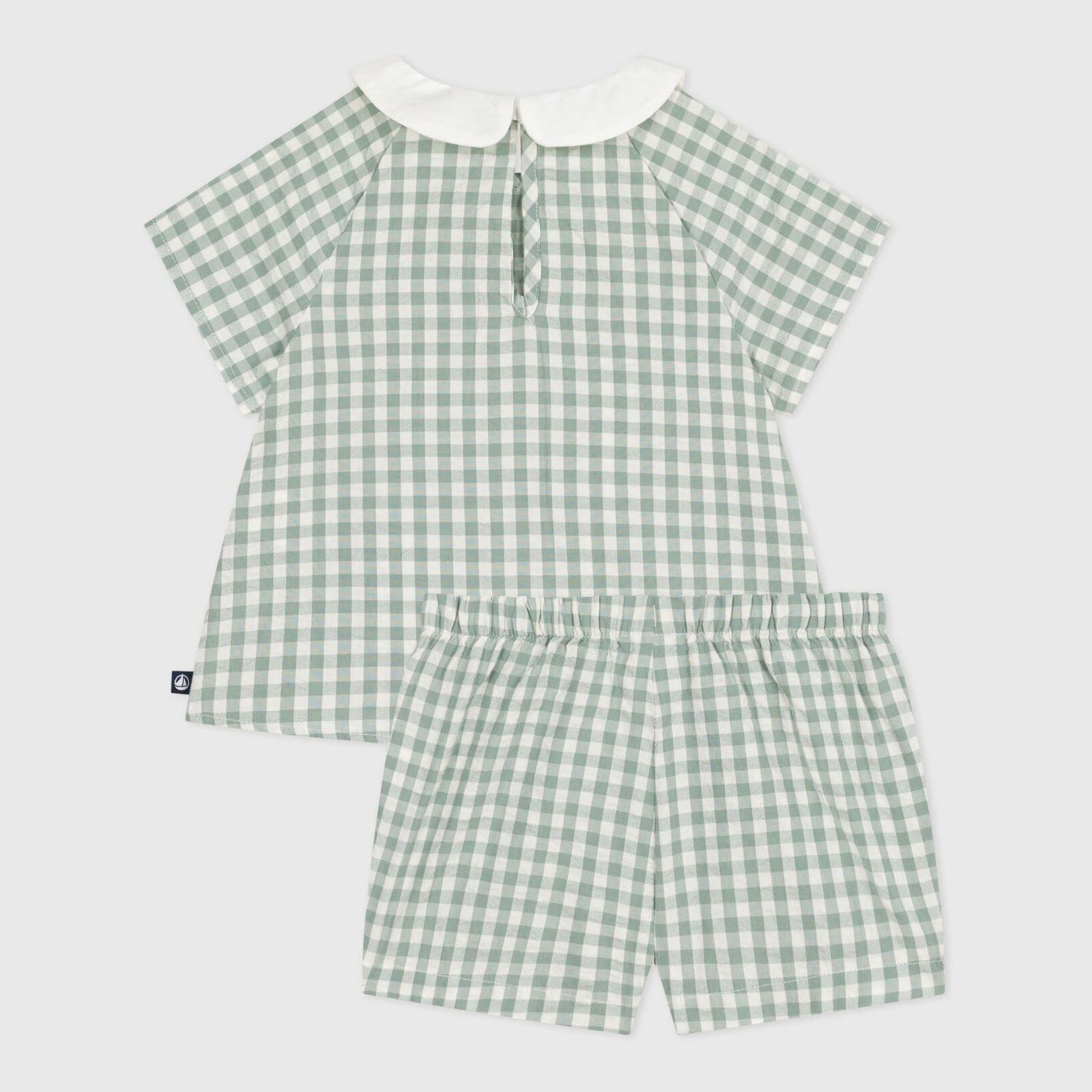 Baby Girls Green Check Cotton Set