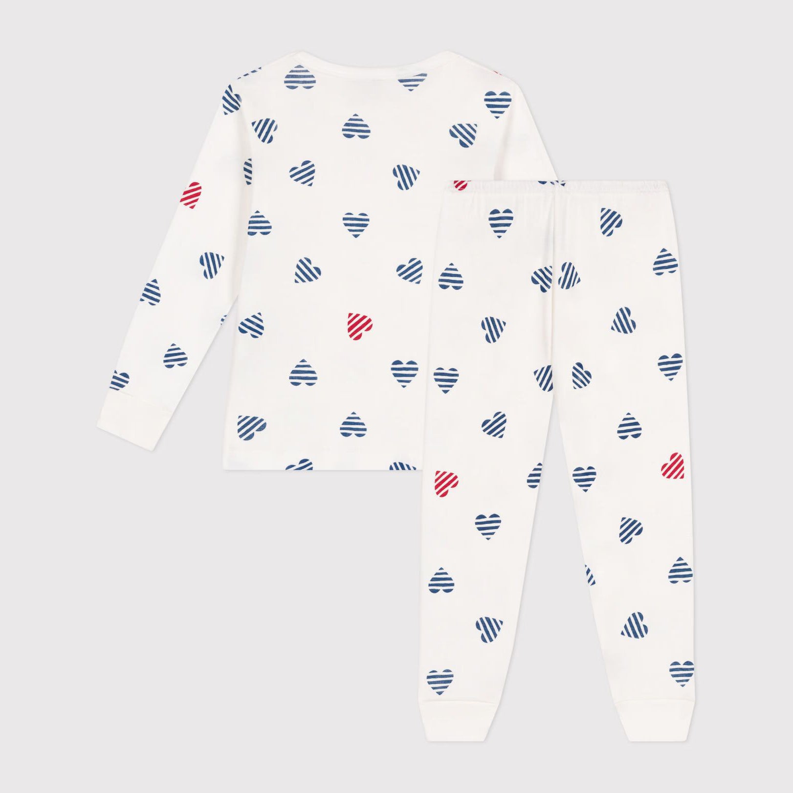 Girls White Heart Cotton Nightwear Set