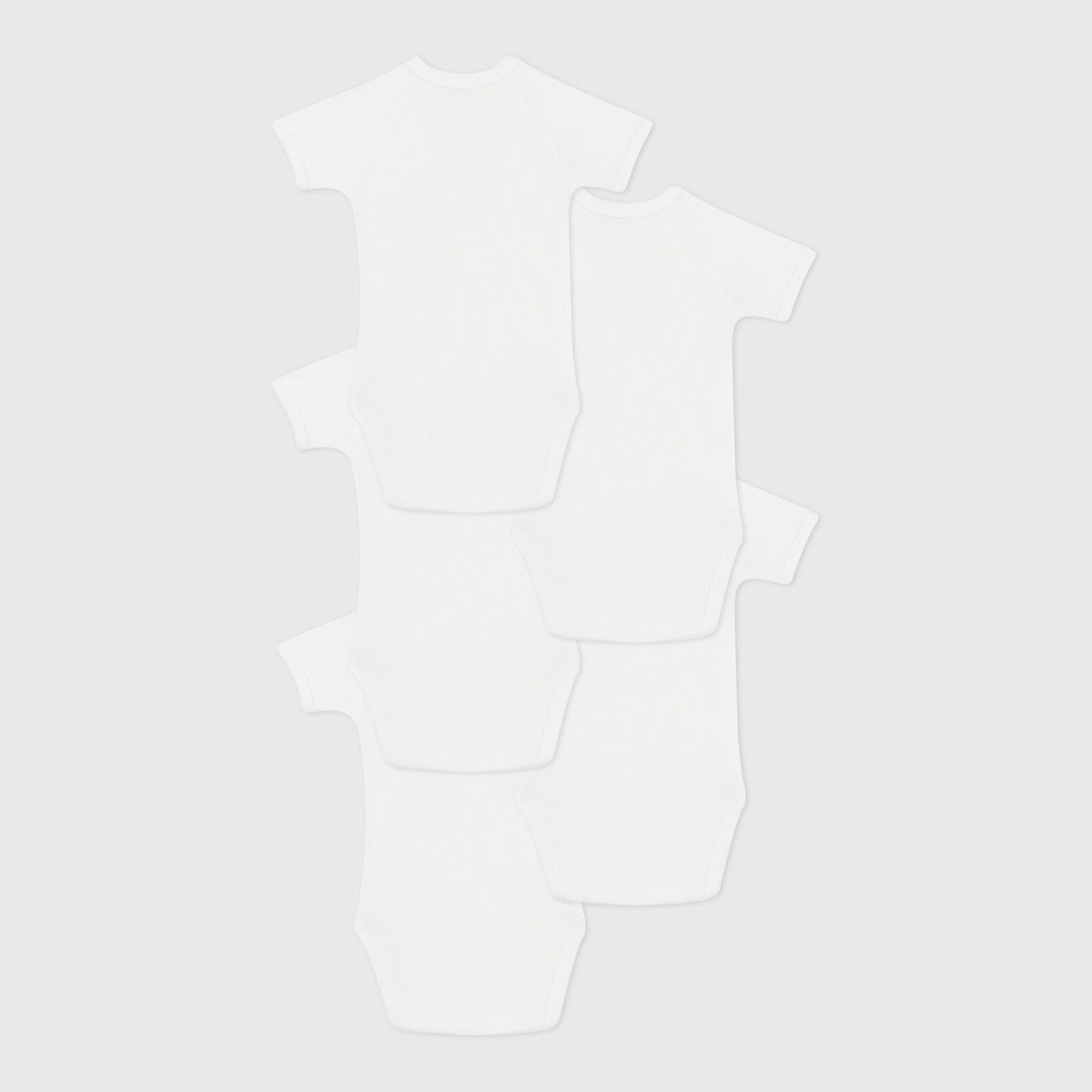 Baby Boys & Girls White Cotton Babysuit Set(5 Pack)