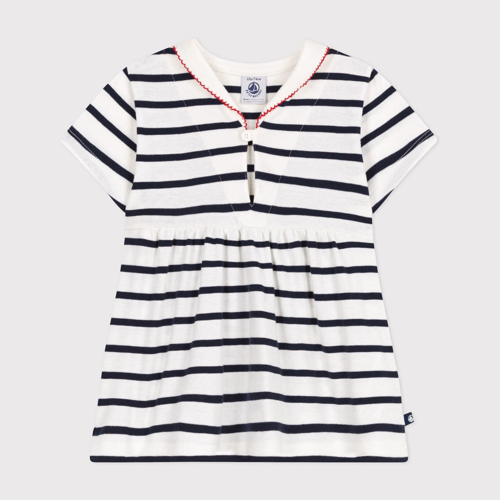 Baby Deep Blue Stripes Cotton Dress