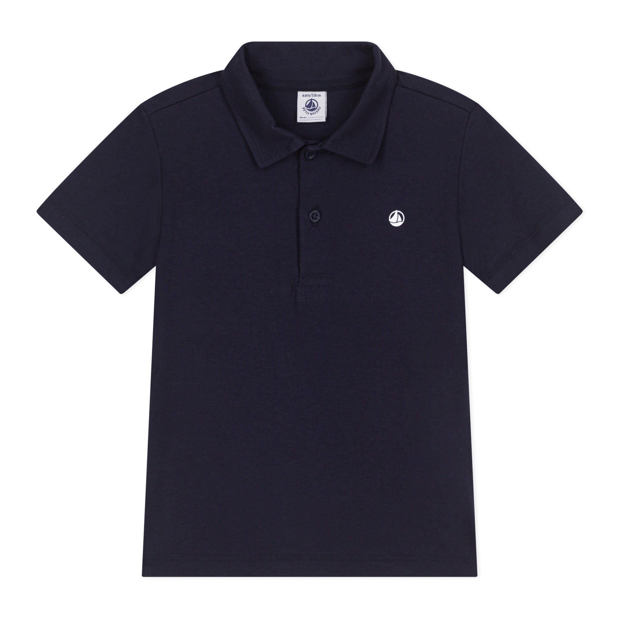 Boys & Girls Dark Blue Logo Cotton Polo Shirt