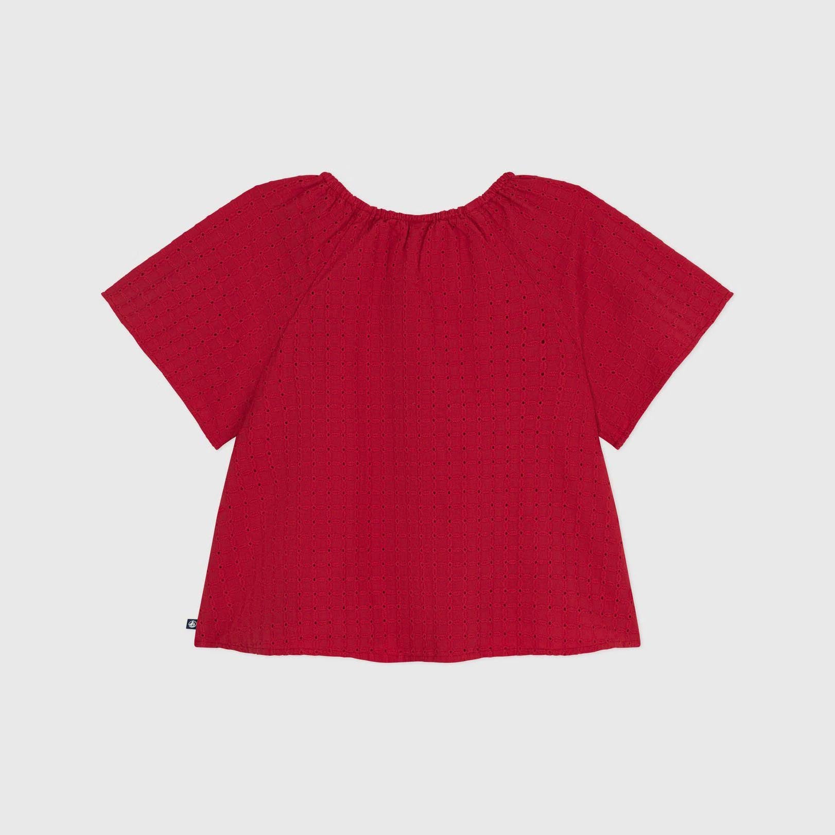 Girls Red Cotton T-Shirt
