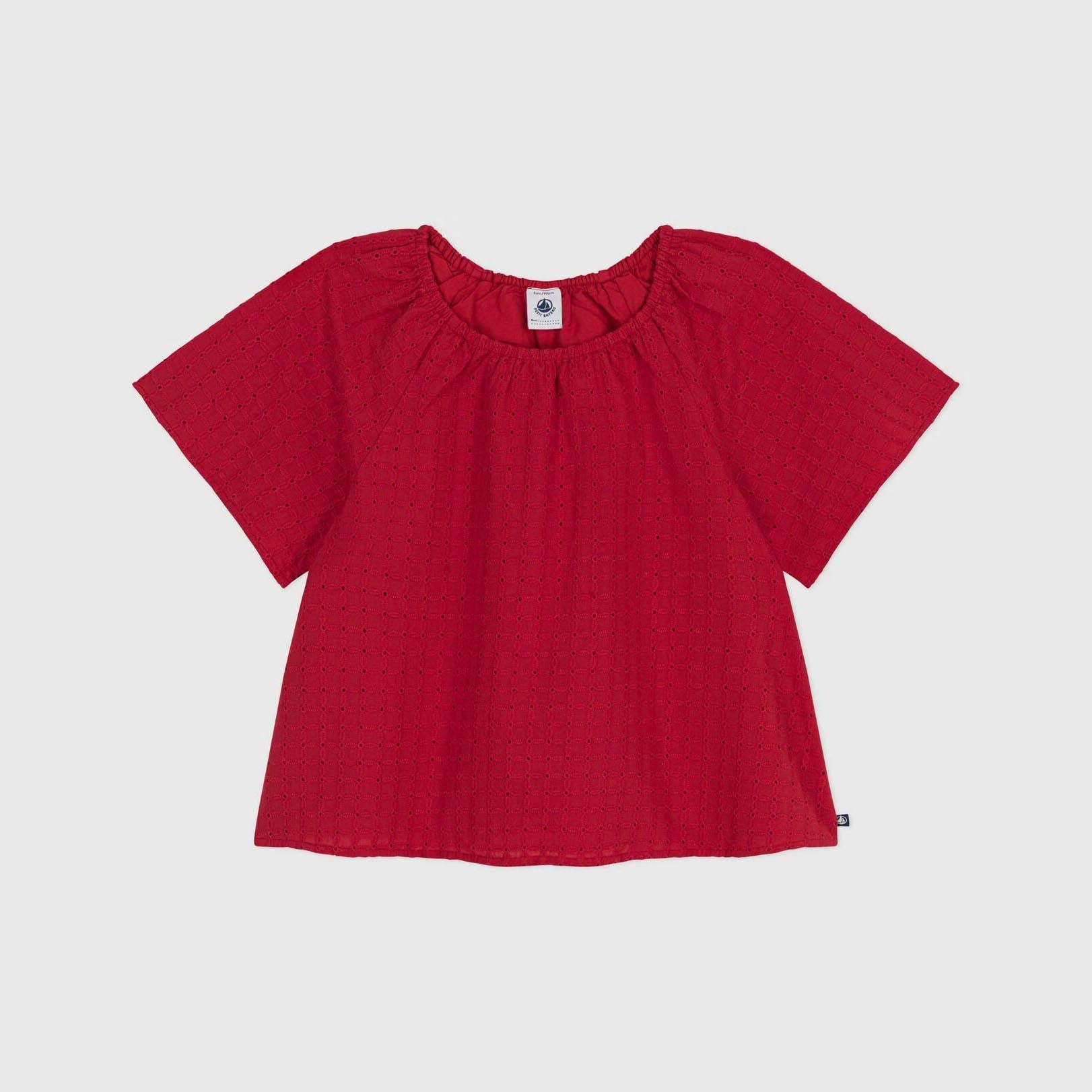 Girls Red Cotton T-Shirt