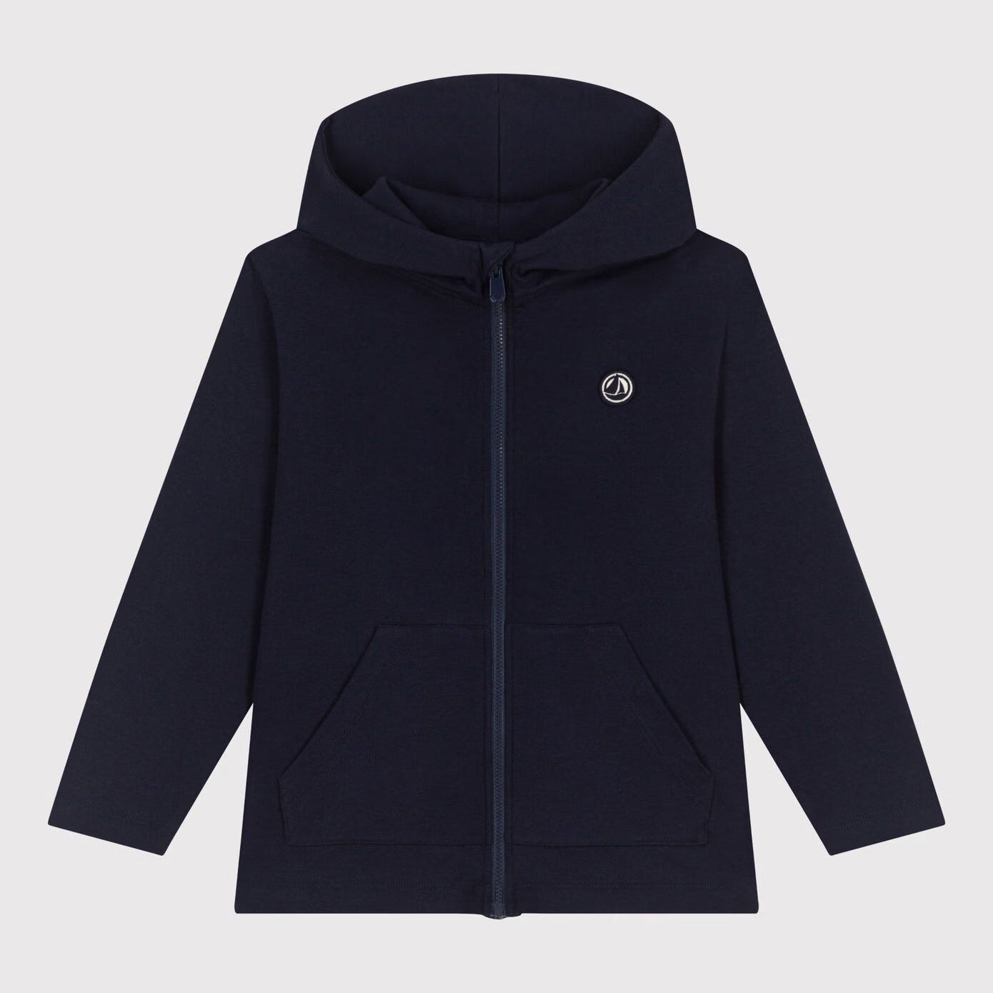 Boys Black Logo Embroidery Cotton Jacket